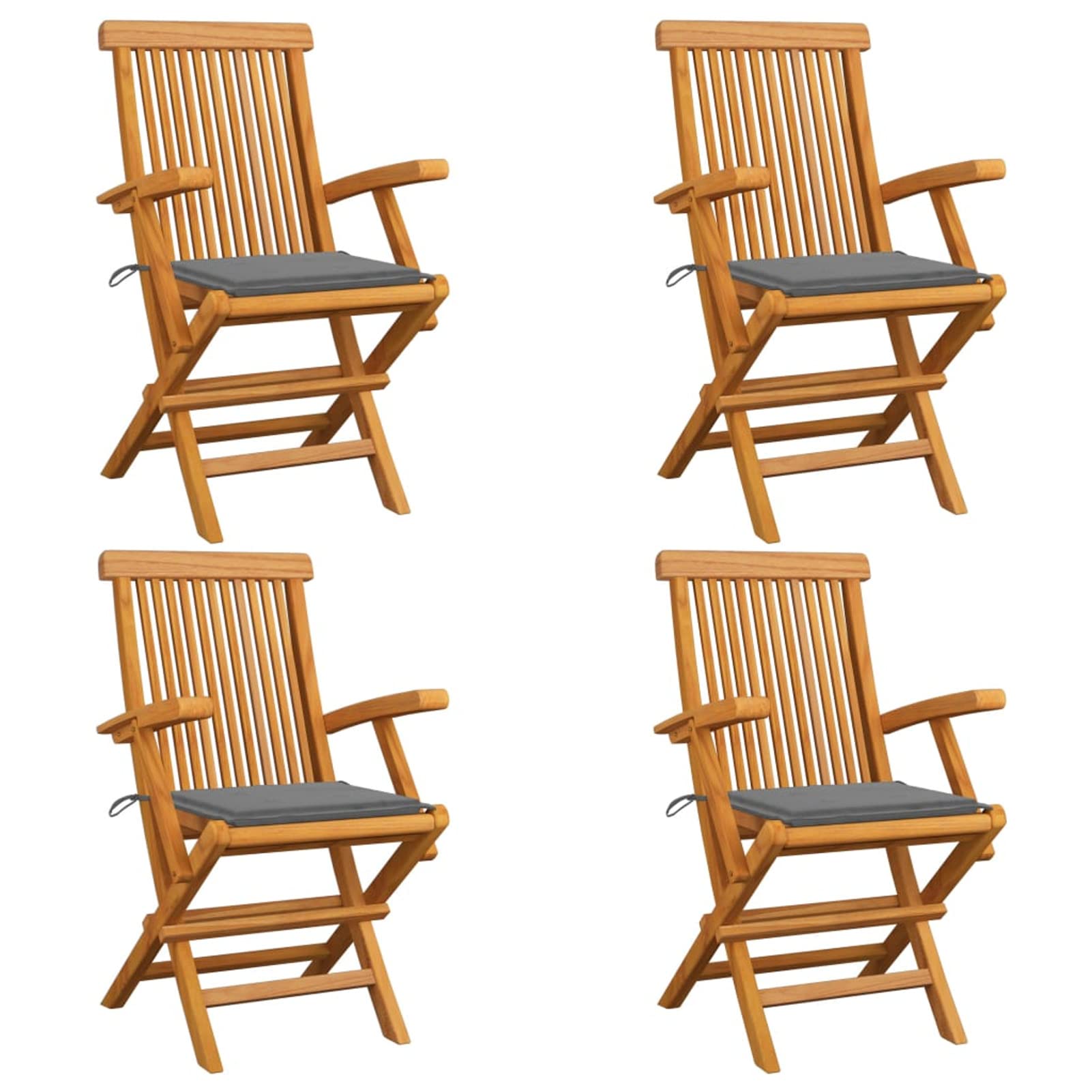 Chaises de table de jardin en teck et coussins gris : créez votre coin repas extérieur