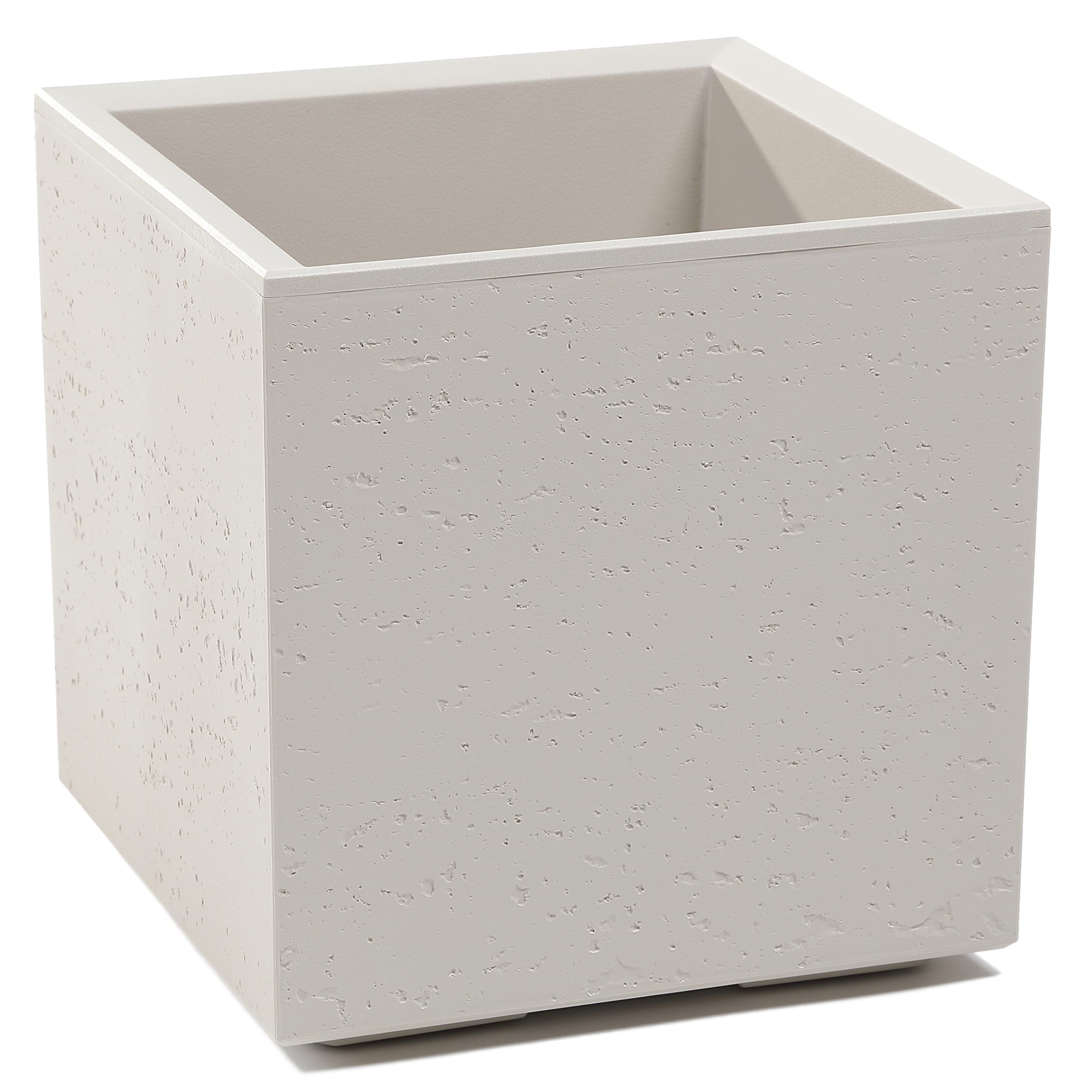 Tymar Pflanzkübel groß außen auf Rollen 40x40 x40, blumenkästen, grosser blumentopf,pflanzentopf, übertopf XXL, pflanztrog Betonoptik Kunststoff_KARO (Beige)