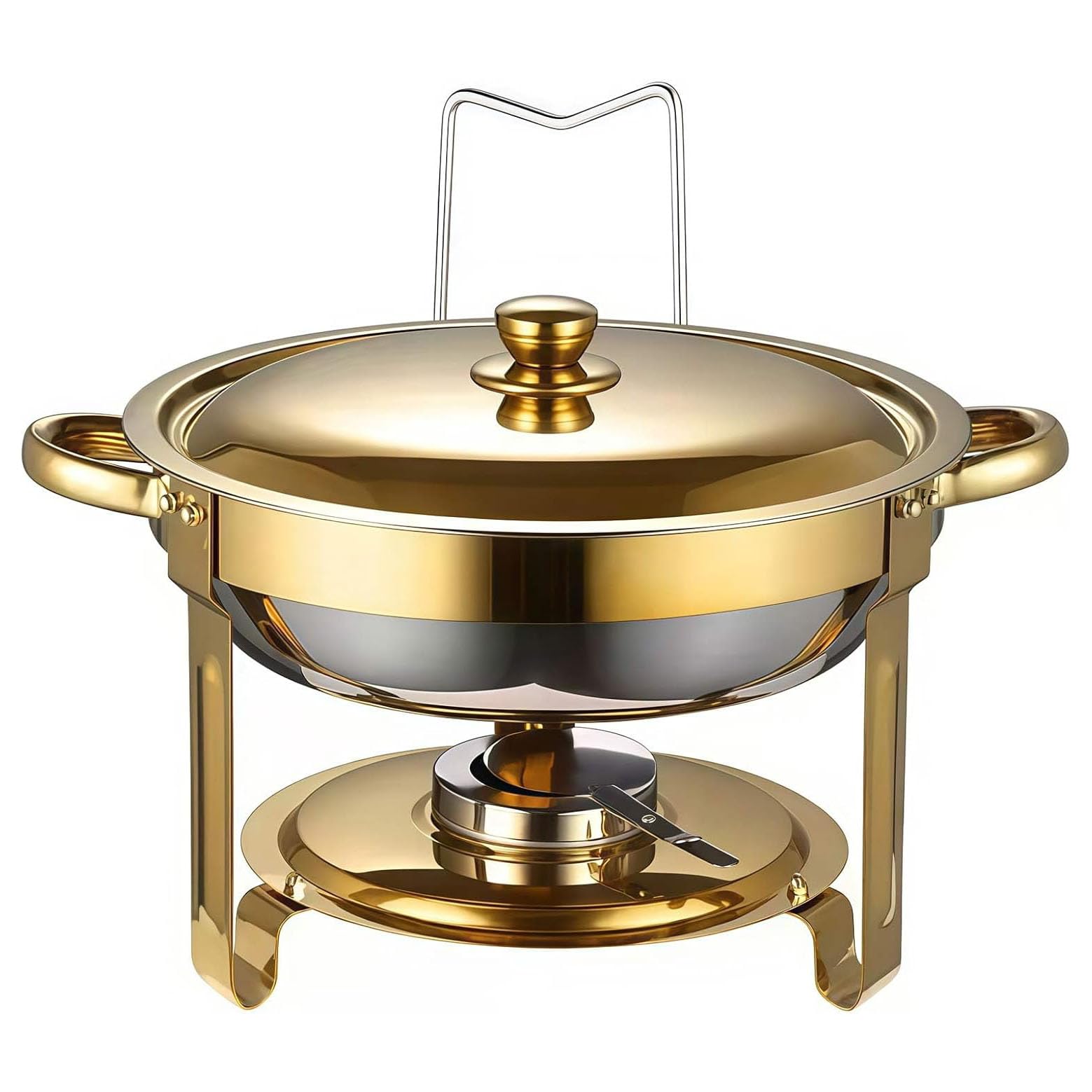 Set scaldavivande in acciaio inox con coperchio per catering ed eventi, ideale per feste e matrimoni