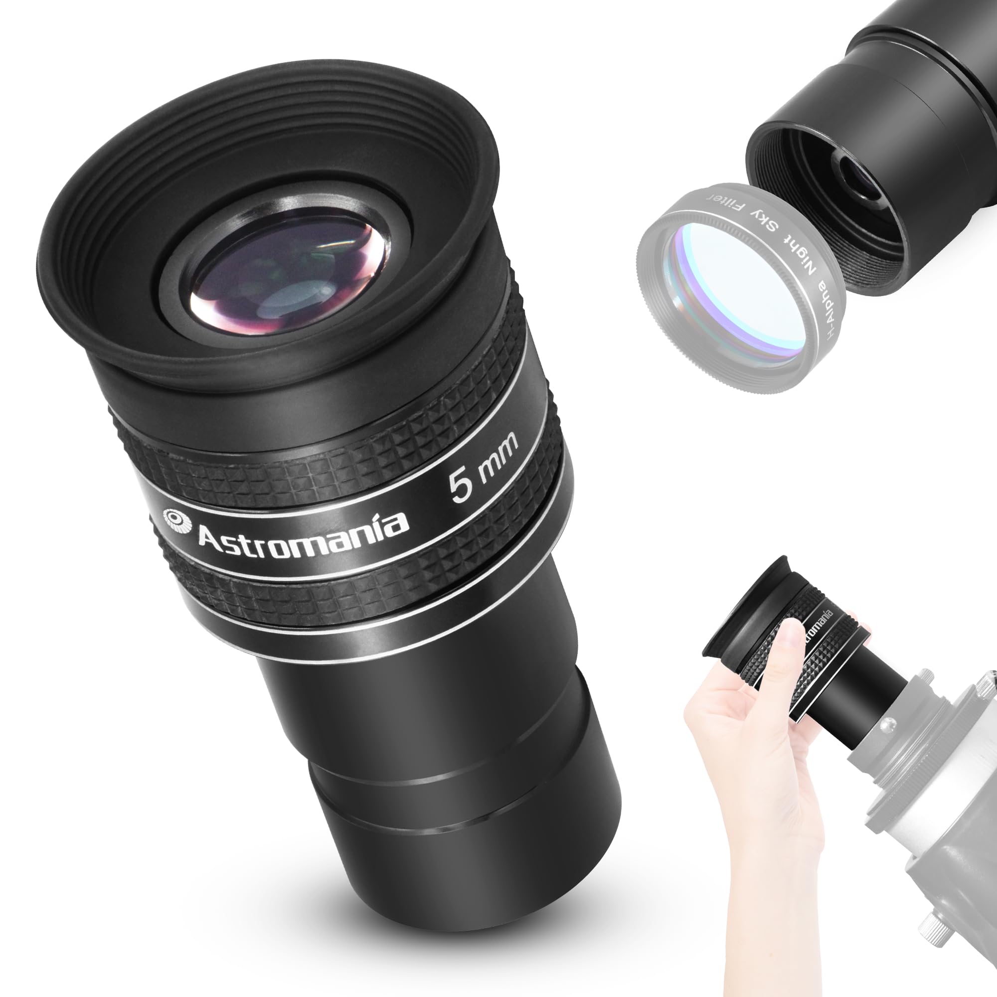 Astromania Telescope Eyepiece 5mm, Wide Angle 58 Degree Apparent Field Planetary Eyepiece for 1.25 inch Astronomy Telescope & Filter, Fully