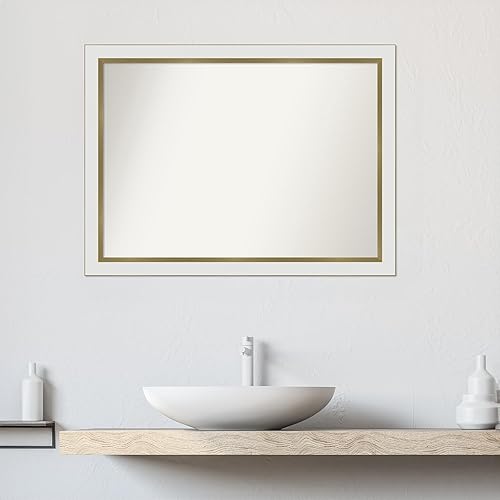Miniatura 4 de Amanti Art Espejo personalizado, espejo estrecho de baño de oro blanco, espejo de pared o espejo de tocador de baño sobre el fregadero (23.25 x