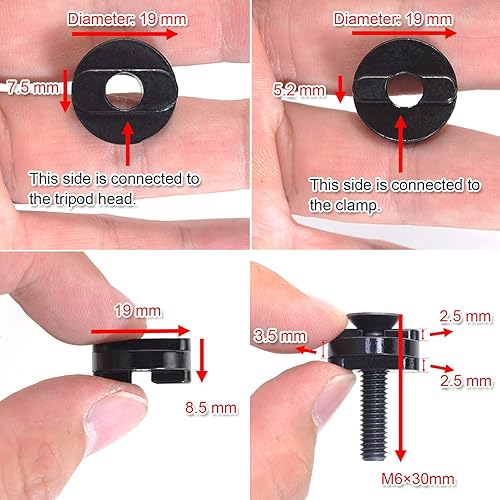 Miniatura 3 de Adaptador de tornillo convertidor de abrazadera de liberación rápida Arca-Swiss para cámara compatible con cabezal de trípode de la serie Gitzo