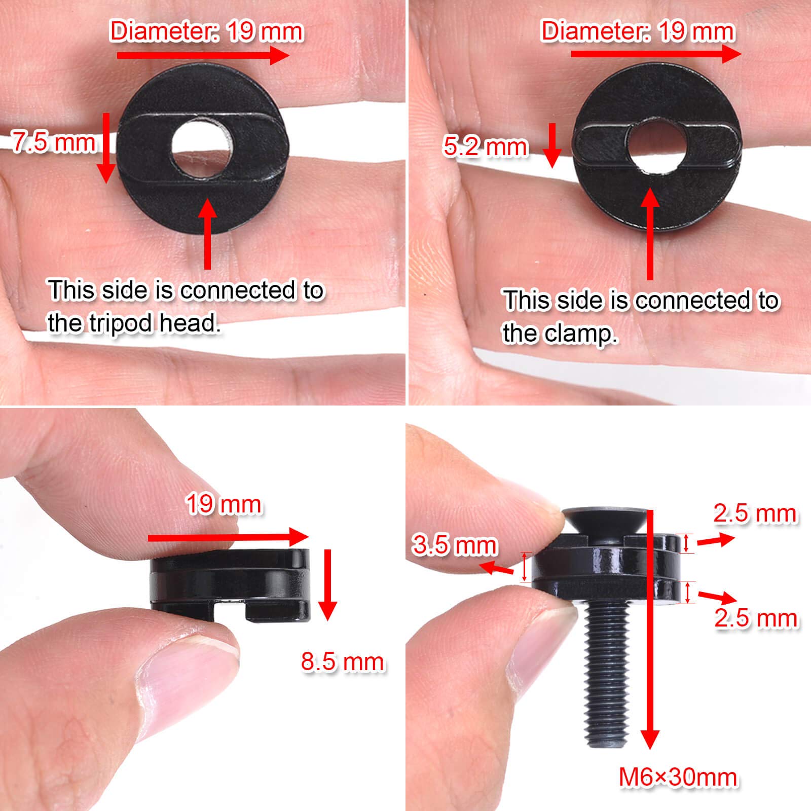 iShoot Konwerter adaptera zacisku głowicy statywu kompatybilny z ARCA-SWISS pasuje do głowicy kulowej statywu Gitzo 82TQD 82QD, Manfrotto MH490 492 494 496 498, MH054 055 057, seria MHXPRO