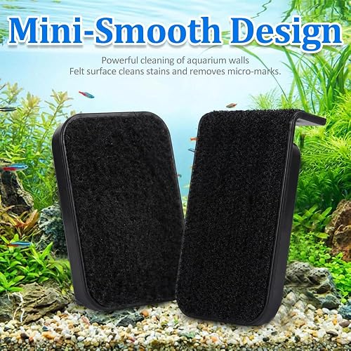 Brosse magnétique de nettoyage d'aquarium, nettoyeur de vitres, nettoyeur de vitres, nettoyeur magnétique d'algues, avec tête de brosse améliorée à 90 ° pour aquarium - 5