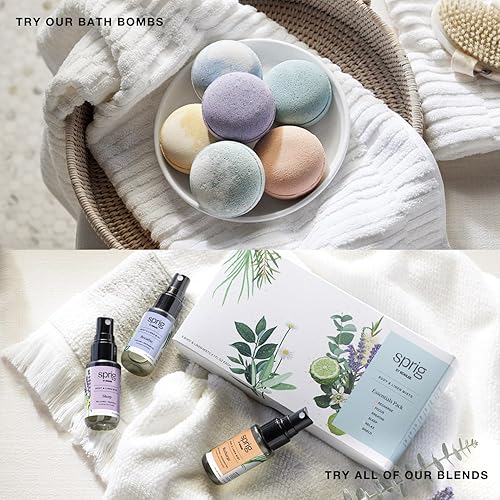 Miniatura 6 de Sprig by Kohler Salvia clara + cuerpo de pachulí y niebla de lino, fragancia 100% natural y aceites esenciales, para ropa de cama, ropa o piel para