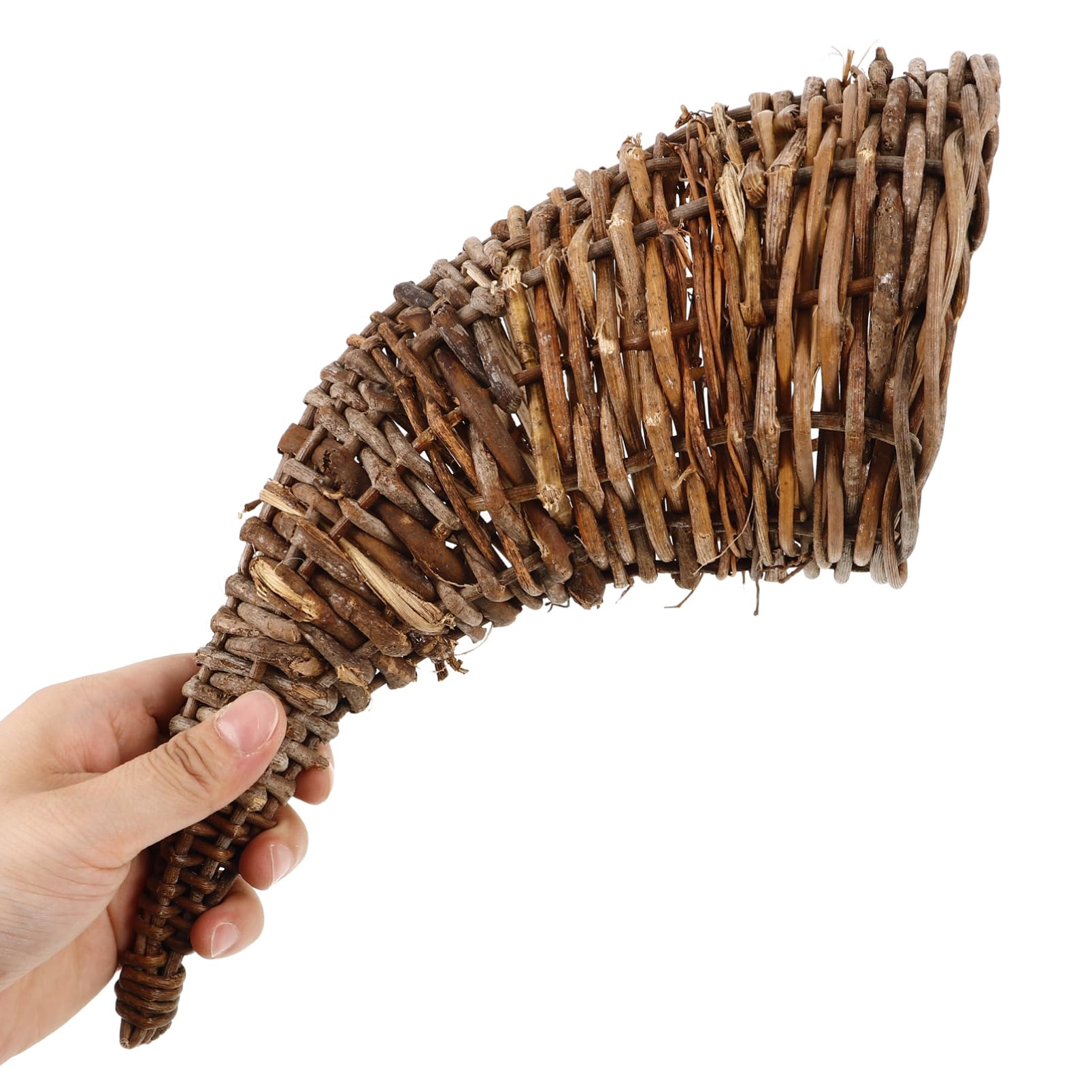 BESPORTBLE Cesto di Rattan Intrecciato a Forma di Corno di Bue Funzione di Contenitore Pratico e Decorazione Rustica per Tavolo da Pranzo e Cucina