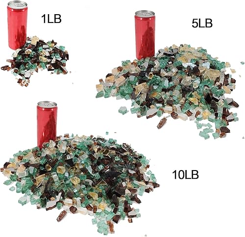 Miniatura 5 de Cristales de fuego triturados de 10 libras y 1.27 cm para fogatas naturales o de propano, chimeneas y paisajismo, 10 libras, color azul cobalto