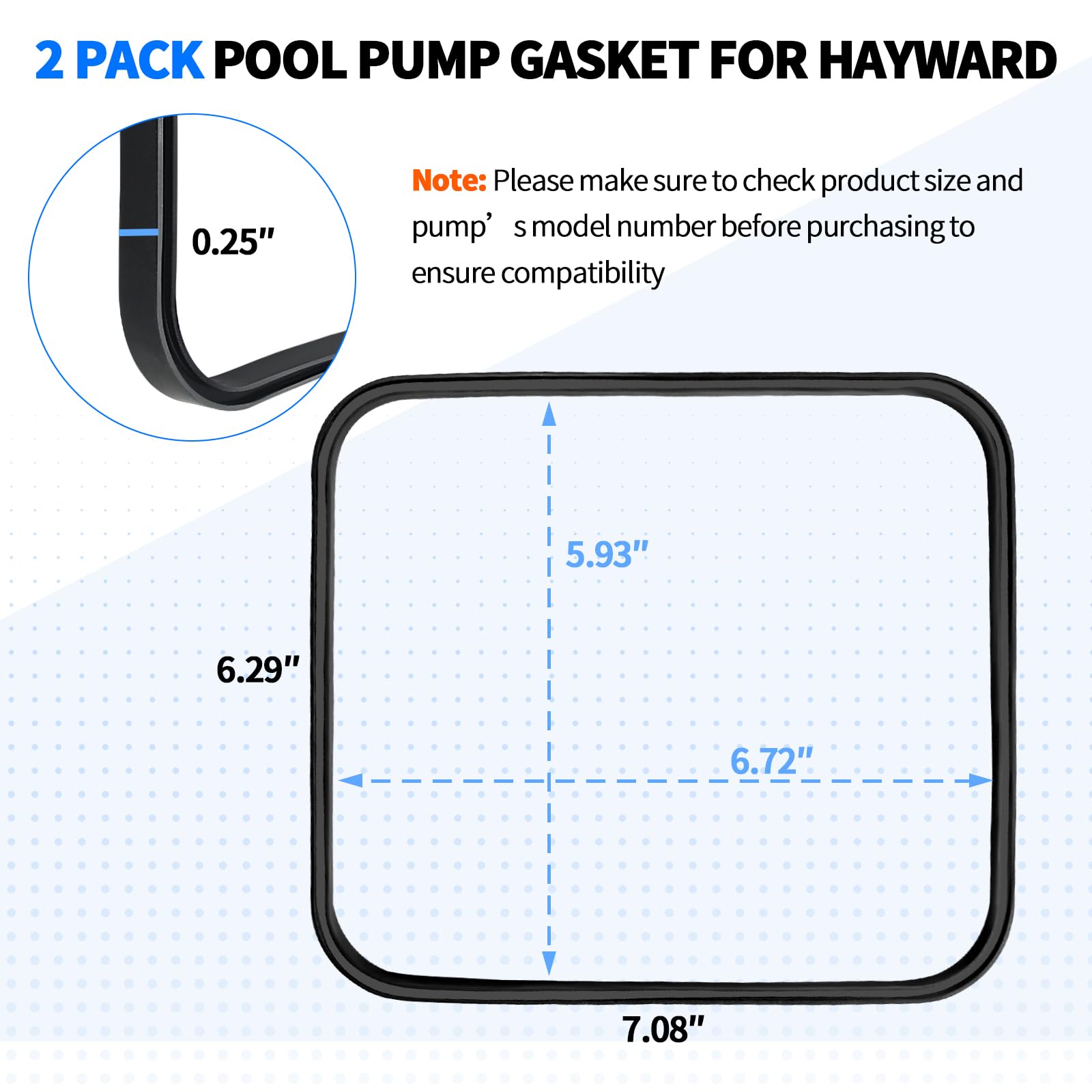 SPX1600S - Junta de cubierta de bomba de piscina compatible con Hayward Super Pump, junta de filtro de piscina compatible con bombas SP1600X SP2600 SP2600X, O-177 repuesto para juntas de tapa de