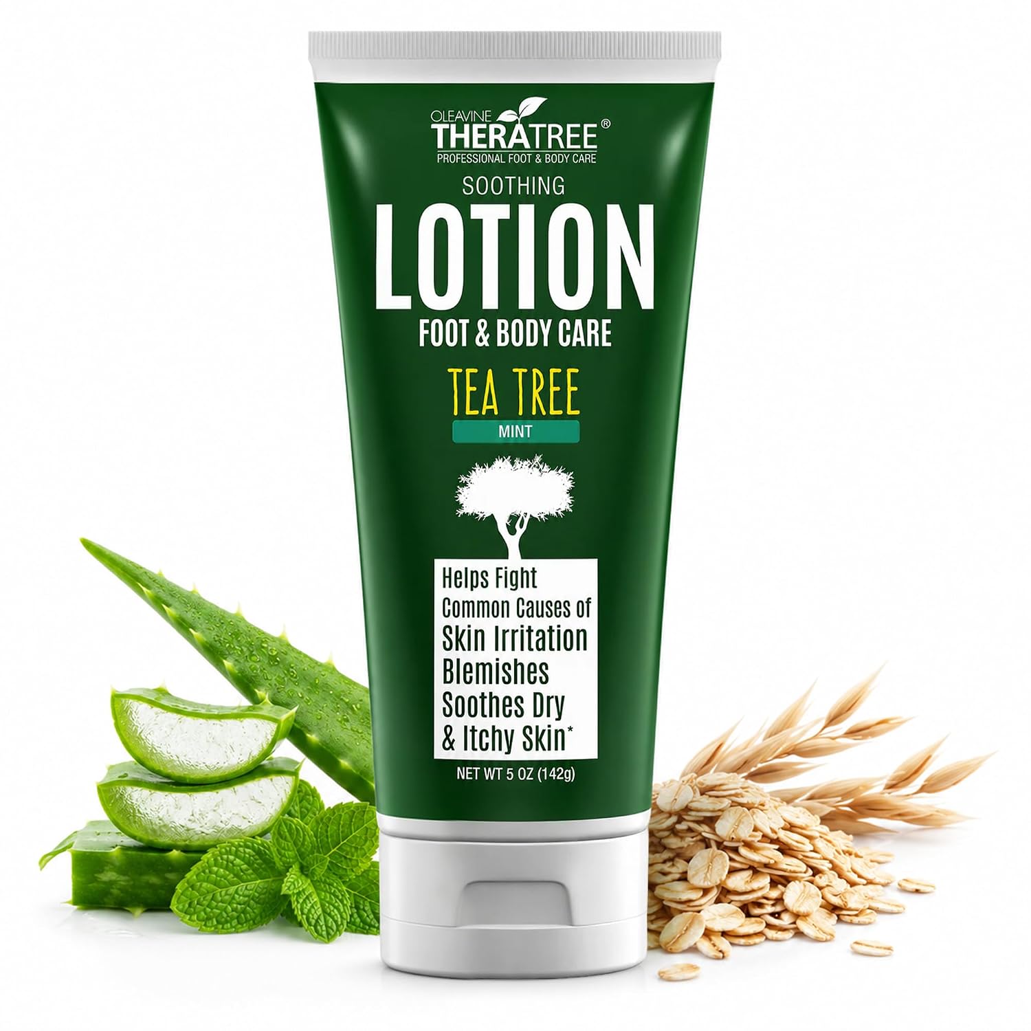TheraTree Tea Tree Oil Lotion with Neem Oil for Foot, Body, Aloe Vera, 5 oz