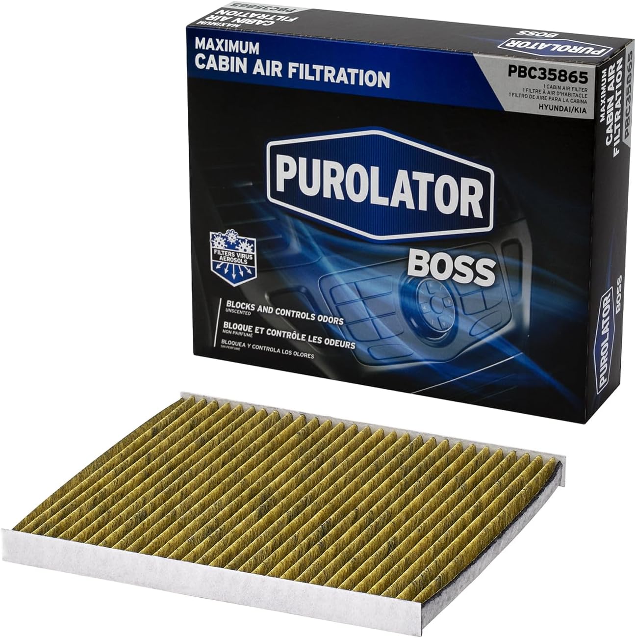 Purolator PBC35865 PurolatorBOSS Premium Cabin Air Filter Compatible With Select Hyundai and Kia