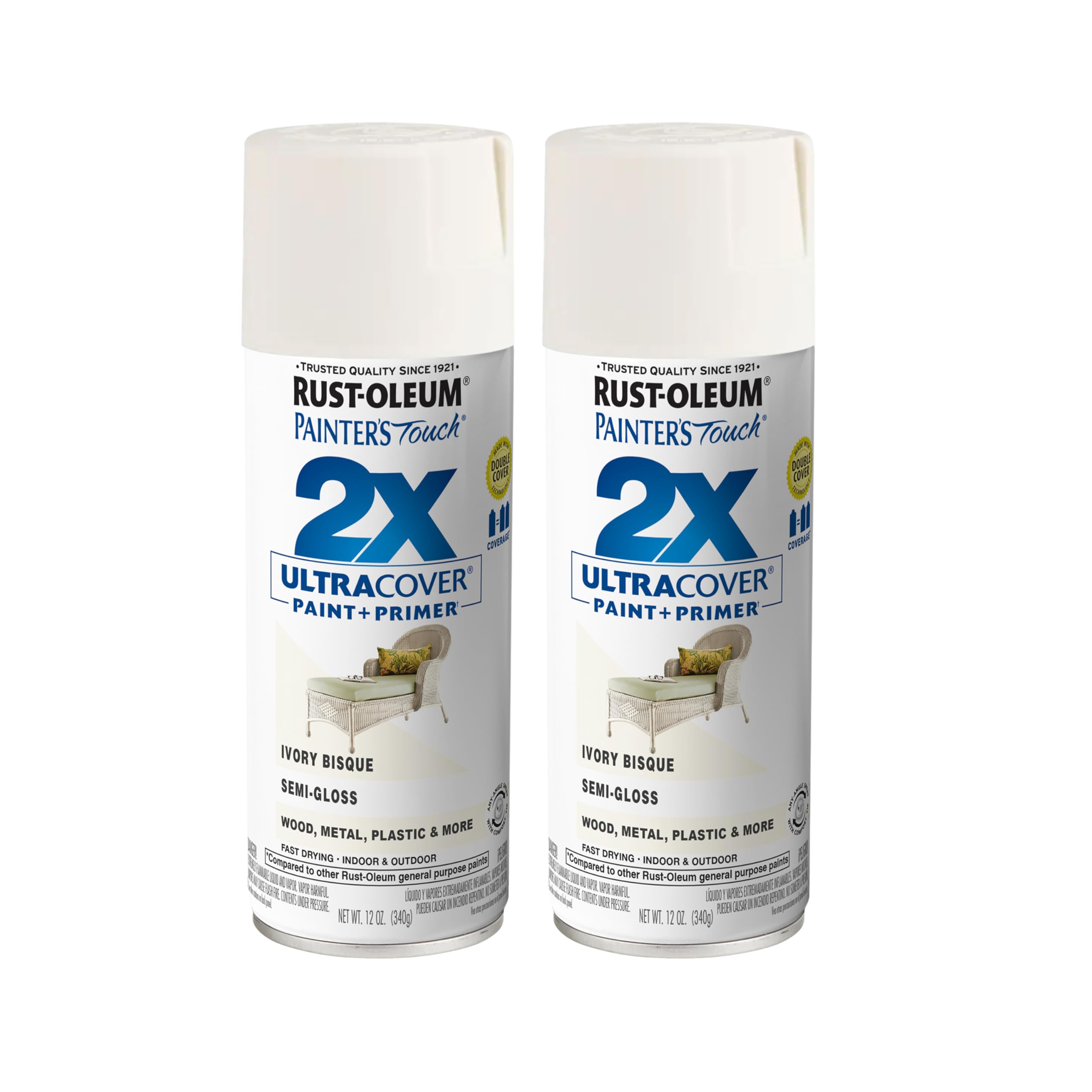 Rust-Oleum Painter's Touch 2X Ultra Cover Spray Paint, Ivory Bisque