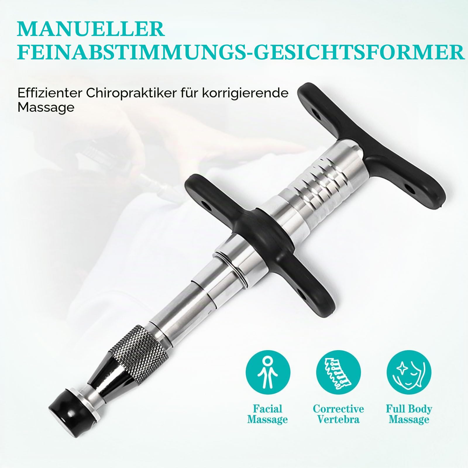 Chiropraktik-Korrekturwerkzeug, 80-280N Manuelle Wirbelsäule Chiropraktik Einstellwerkzeug Manuelles Wirbelsäulenmassagegerät Chiropraktik Einstellpistole für Nacken Rückenschmerzen Linderung
