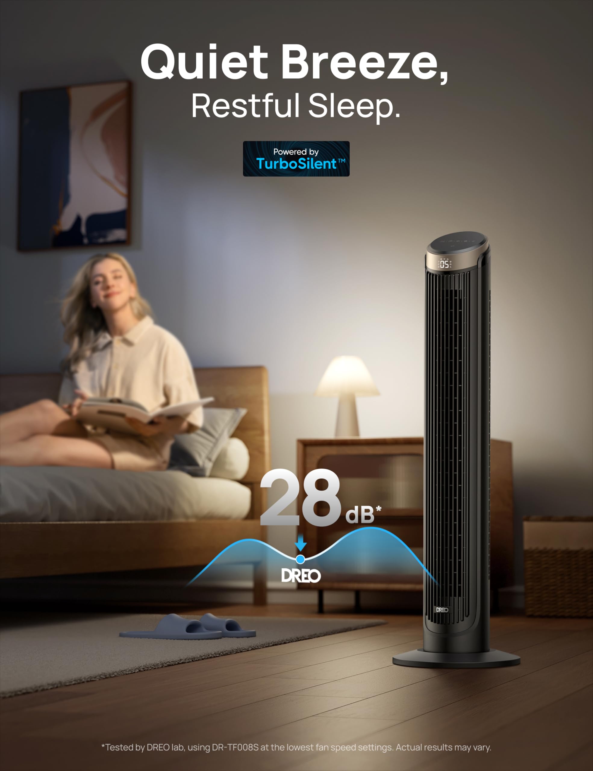 Amazon | Dreo 扇風機 タワーファン 家庭用 屋内用 90°振動ファン 4