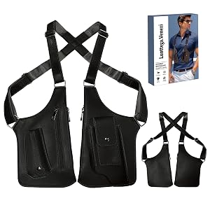 Double Shoulder Armpit Bag Underarm Shoulder Bag for Men Anti-Theft Underarm Wallet Pocket Holster Phone Leisure Double Shoulder
