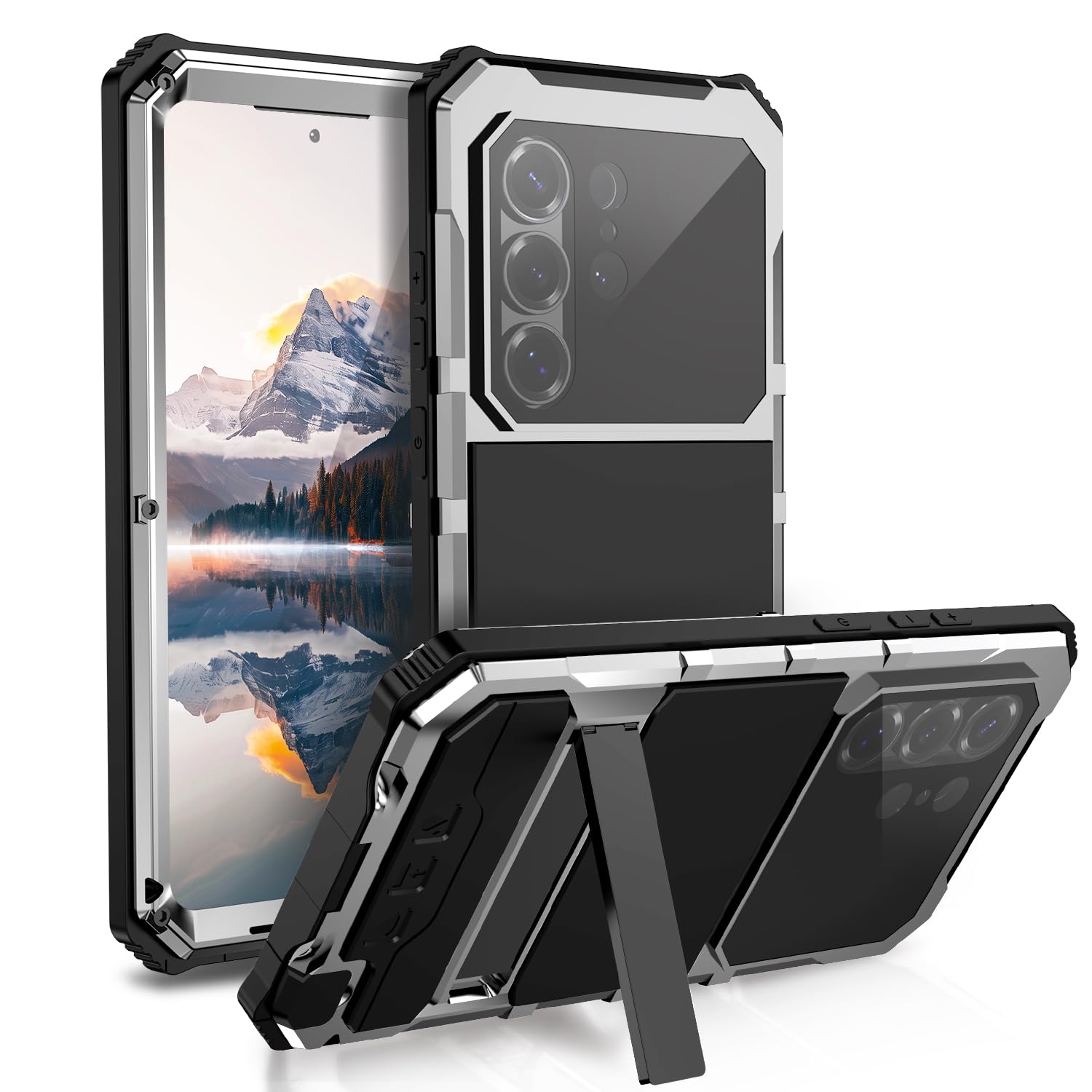 Coque Samsung S25 Ultra alliage aluminium silicone silver - 8