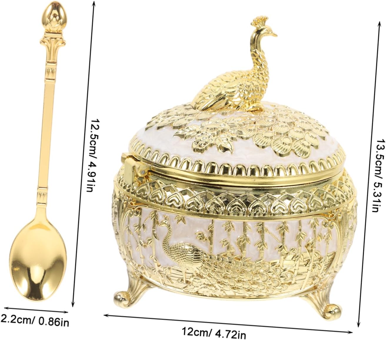 OUNONA Zinc Alloy Condiment Pots European Style Sugar Jar Salt Container Set for Home