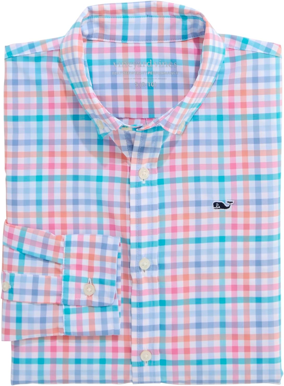 Vineyard Vines Boys' Boys' Mangrove Tattersall Featherweight Performance Shirt