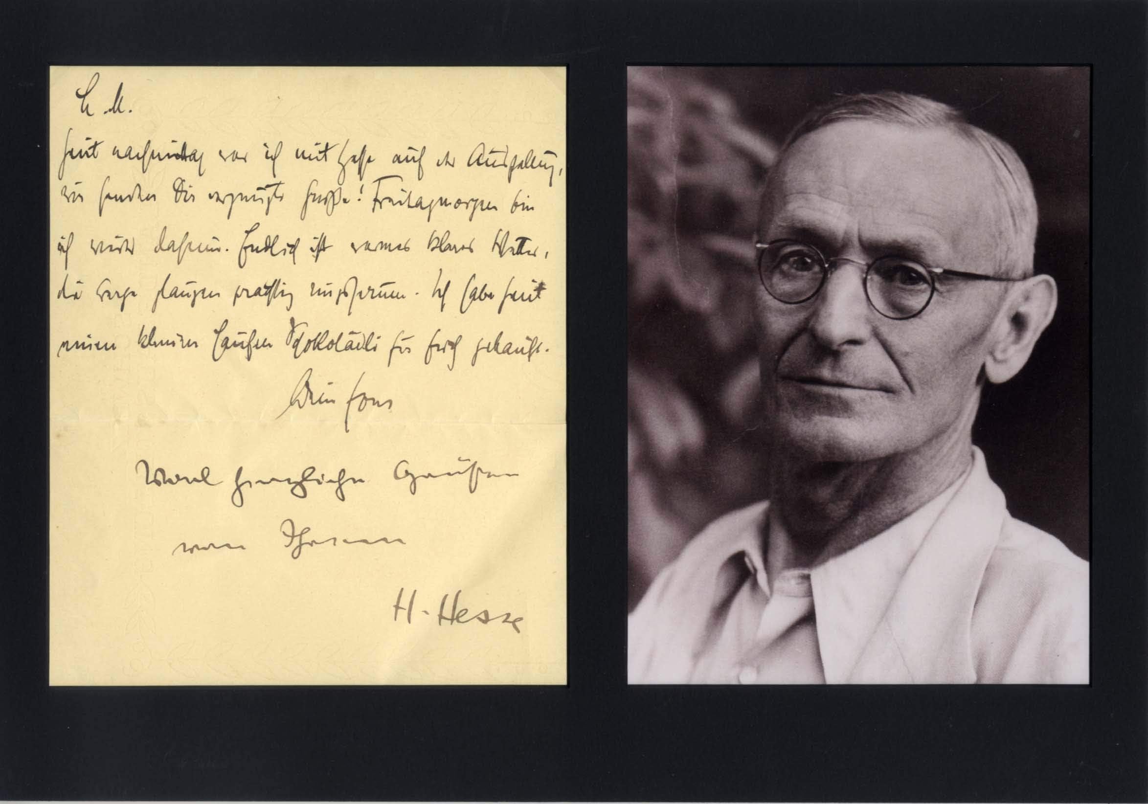 Hermann Hesse NOBEL PRIZE autograph, letter signed & mounted