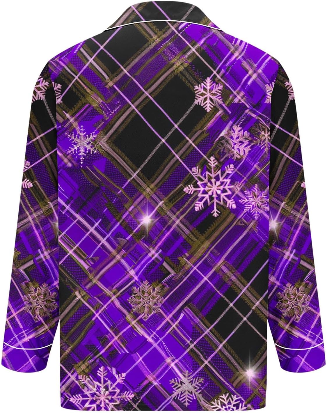 Mens Pajamas Set Button Down Comfy Lounge Sleepwear Top & Pj Pants Christmas Holiday Snowflake Shiny Sleepwear Robes