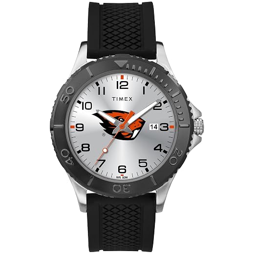 Timex Tribute Men's Collegiate Gamer 42mm Watch – Oregon State Beavers with Black Silicone Strap