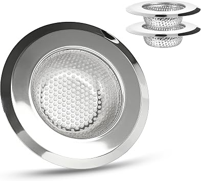 2 PCS Kitchen Sink Drain Strainer, Large Wide Rim 4.5" Diameter, Kitchen Accessories, Sink Drain Strainer, Infinity