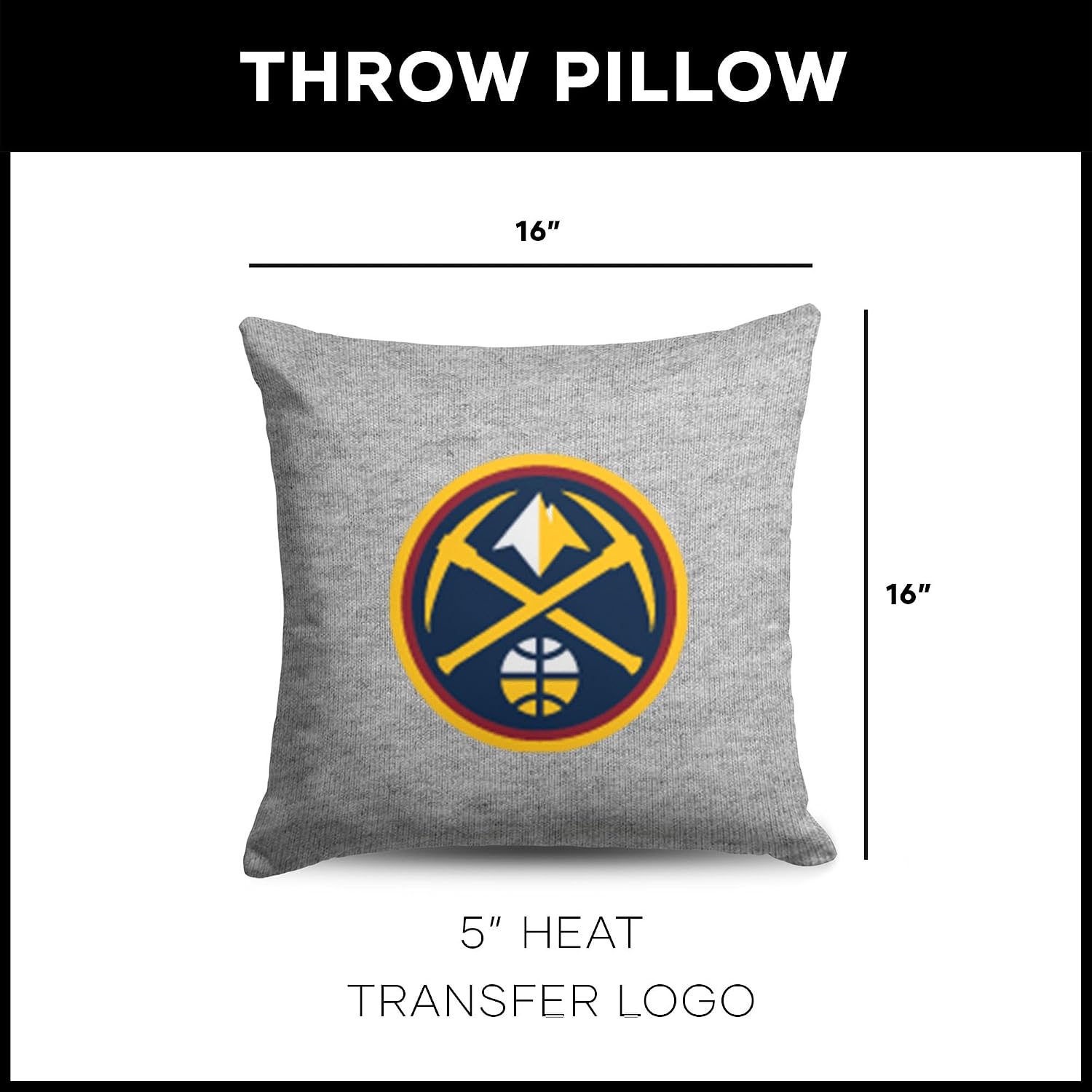 Northwest NBA Denver Nuggets, Primary, Sweatshirt Pillow, 16 Inches