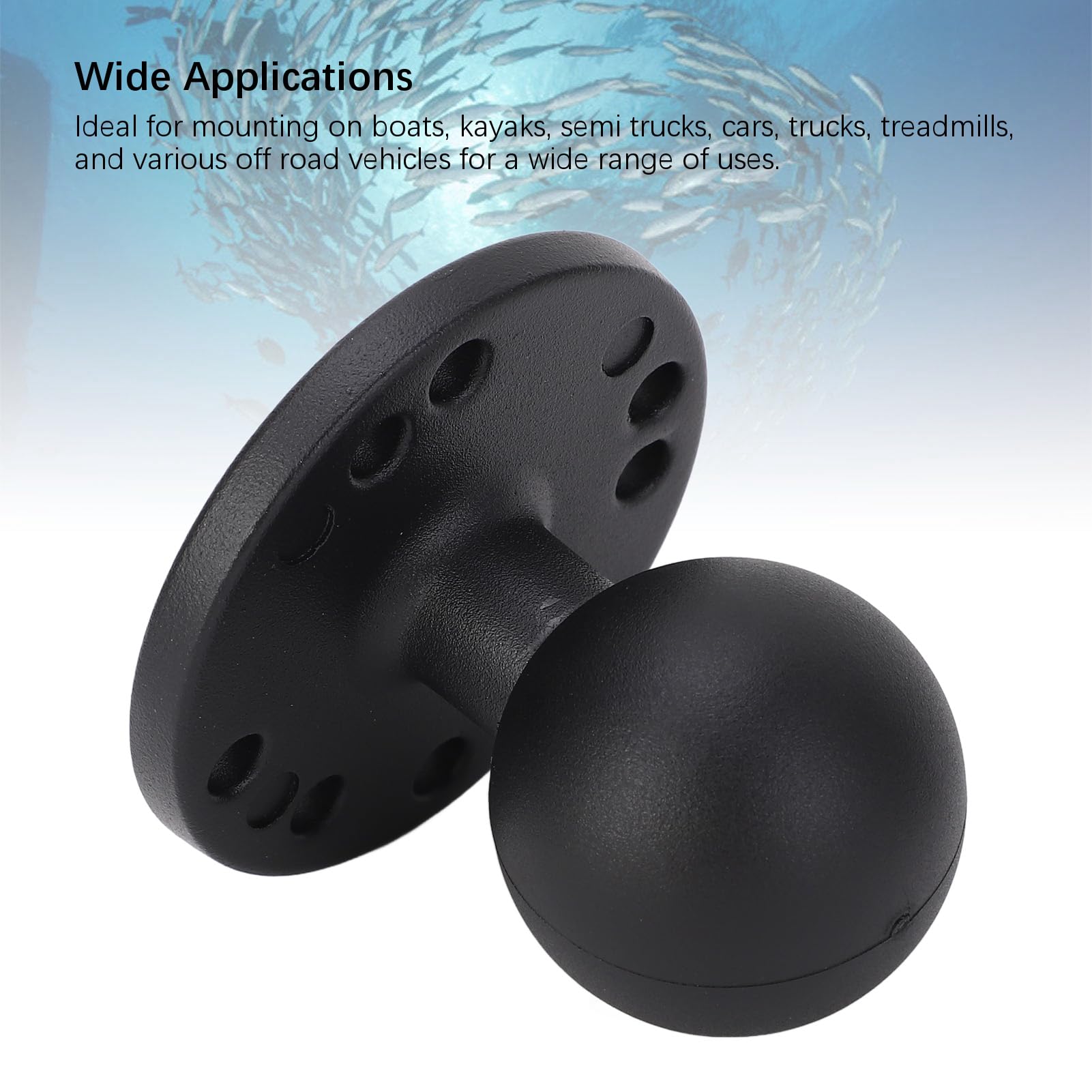 Base de Montaje de Bola de 1,5 Pulgadas con Placa Redonda con Orificio AMPS de aleación de Aluminio, Compatible con Soportes RAM, Brazo de Doble Casquillo de Bola de 1,5 Pulgadas - 3