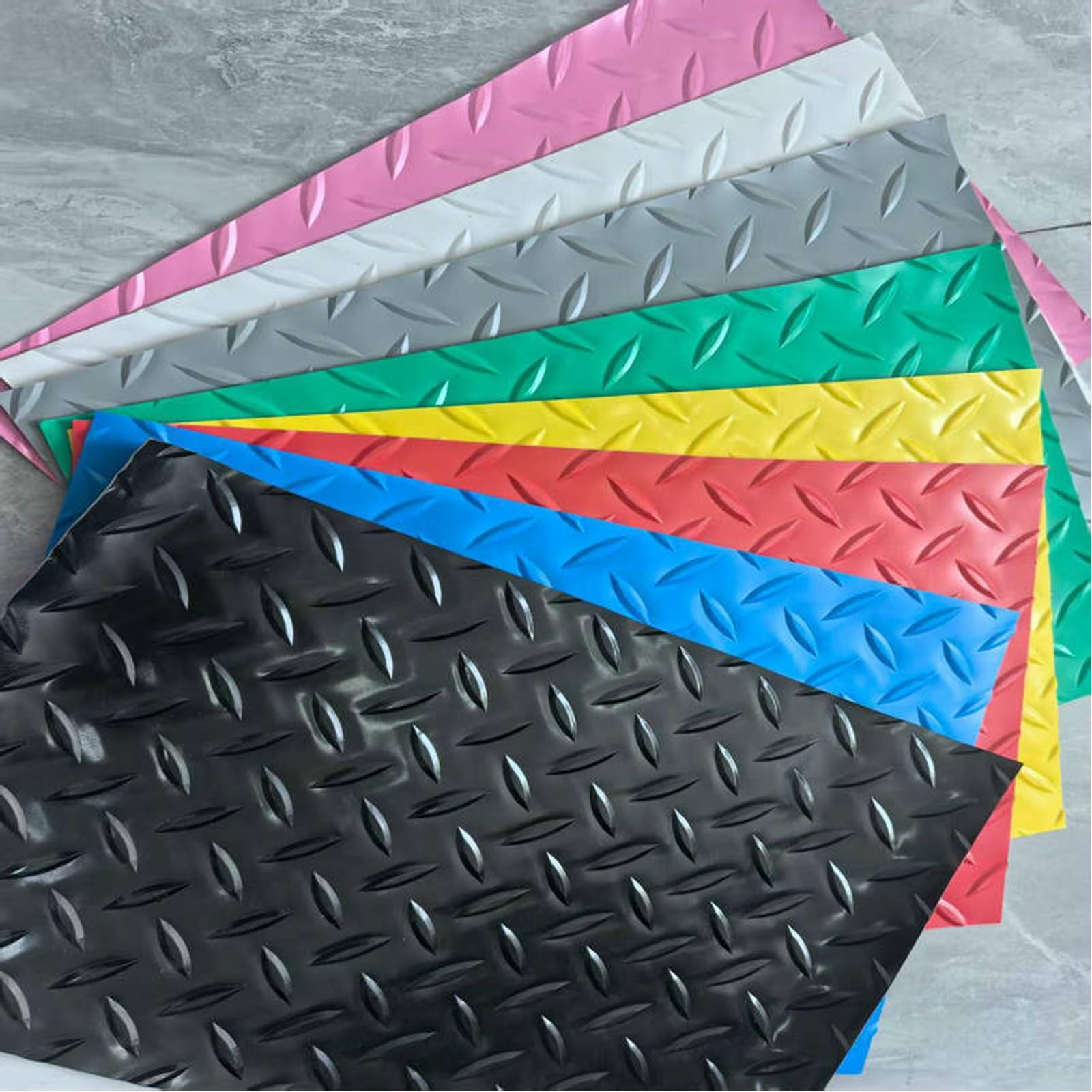 Tapis de moto en caoutchouc PVC noir de 1.5x1m pour garage et véhicule