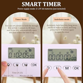 Small Timed Lock Box, Time Locking Container with Timer, Clear Timed Lockable Storage Box for Food, Medicines, Tech and Home Safety, 30 Days Max Timer, 5.5×5.5×6.3in