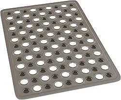 LYOR - Tapete de PVC Retangular com Antiderrapante para Banheiro Cinza 49cm x 32cm