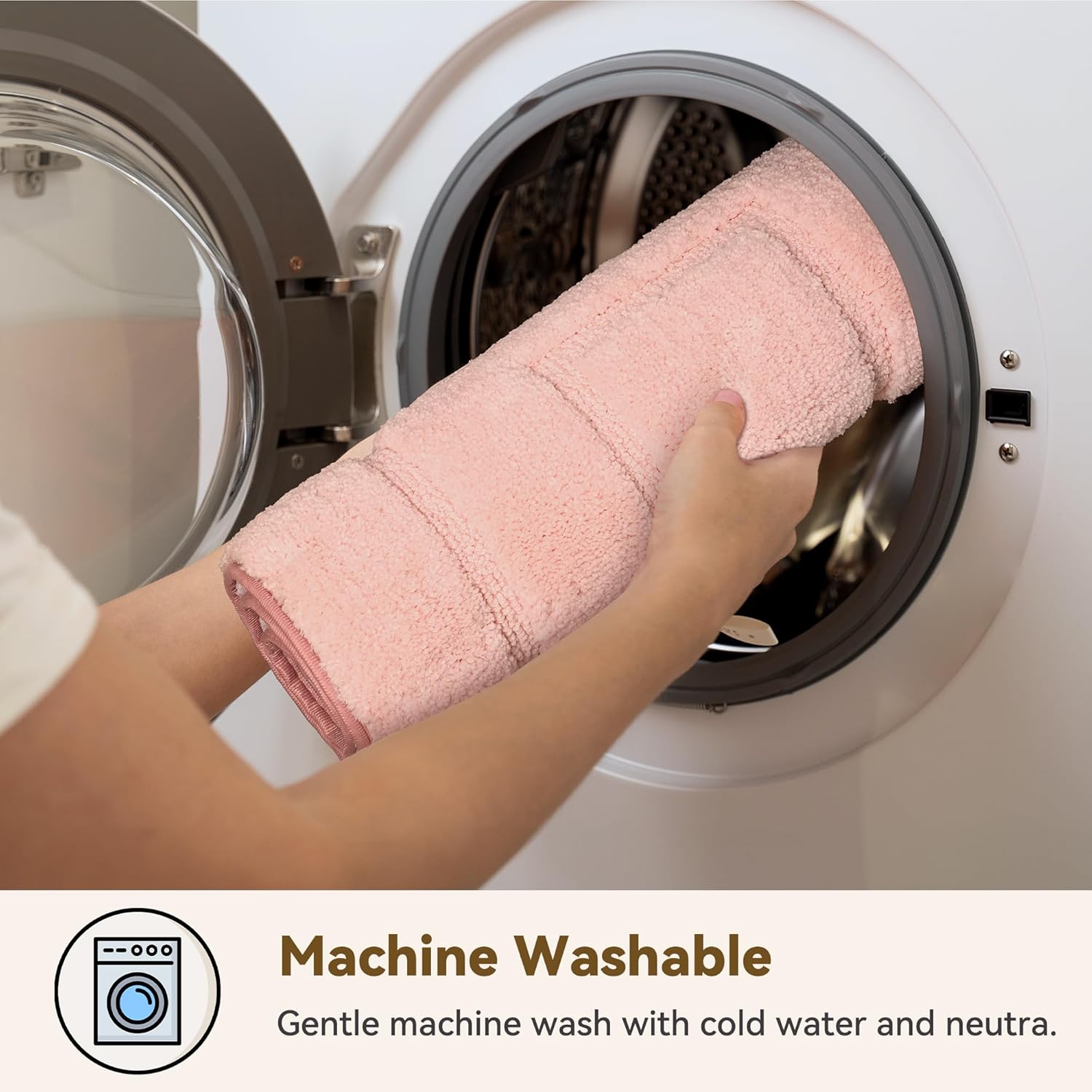 GRANNY SAYS Pink Bathroom Rugs Non Slip Washable, 16x 24, Soft Bath Mats for Bath, Microfiber Shag Rug, Absorbent Bath Floor Mat, Small Bathroom Rug for Shower, Tub, Bedroom - Image 6