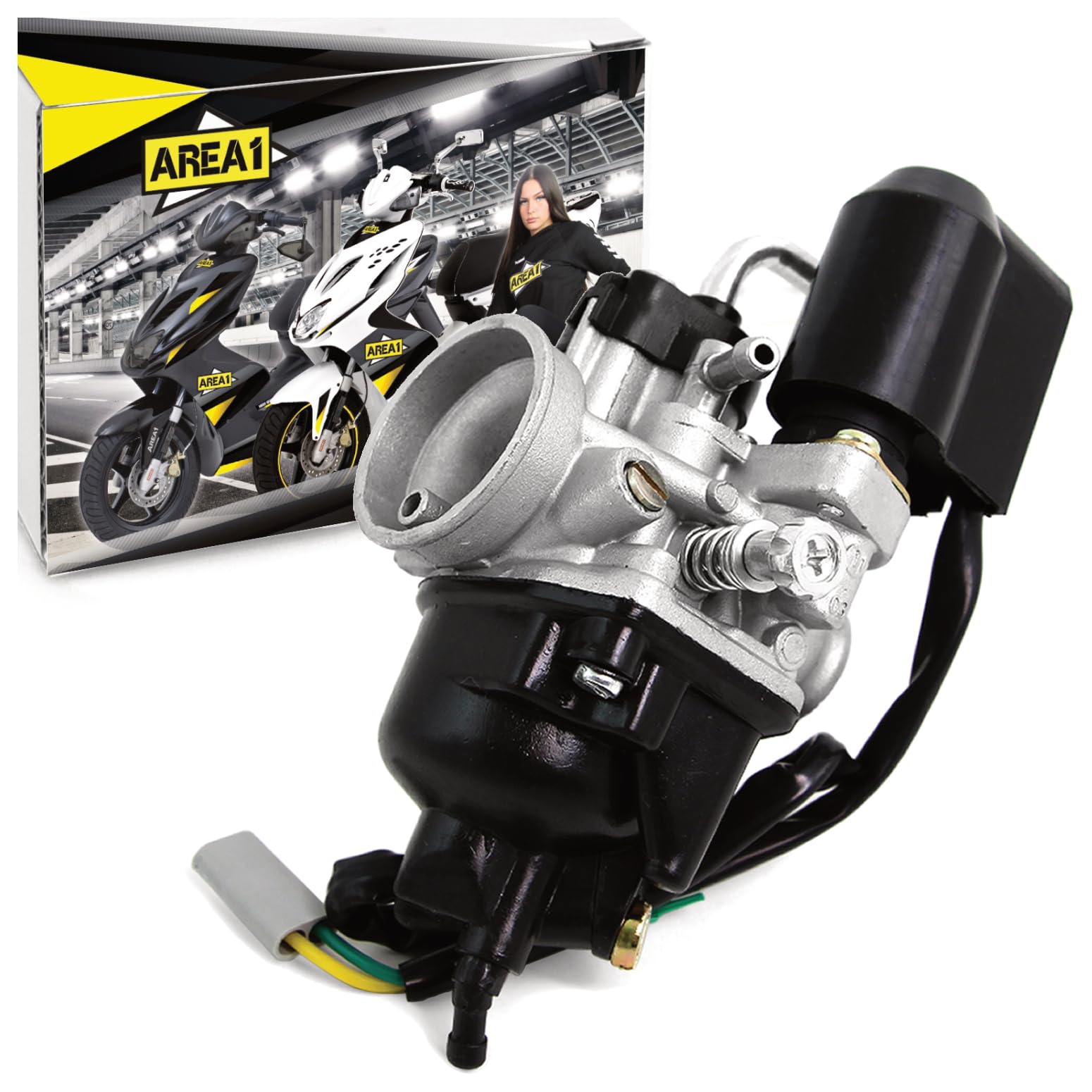 Area1 Carburatore di ricambio 17,5mm per 50ccm compatibile con TPH NRG Power Zip Liberty,Runner, SR R, S Sprint ET2 LX LXV, RY8 RY8 RY6 Explorer