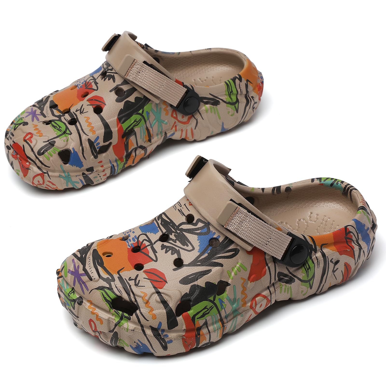 CERYTHRINA Zuecos para Hombre, Transpirables, Antideslizantes, Zapatos Casuales Estampados para Playa, Piscina, jardín y Caminatas de Verano, Sandalias Ligeras con Estilo EU 35-47