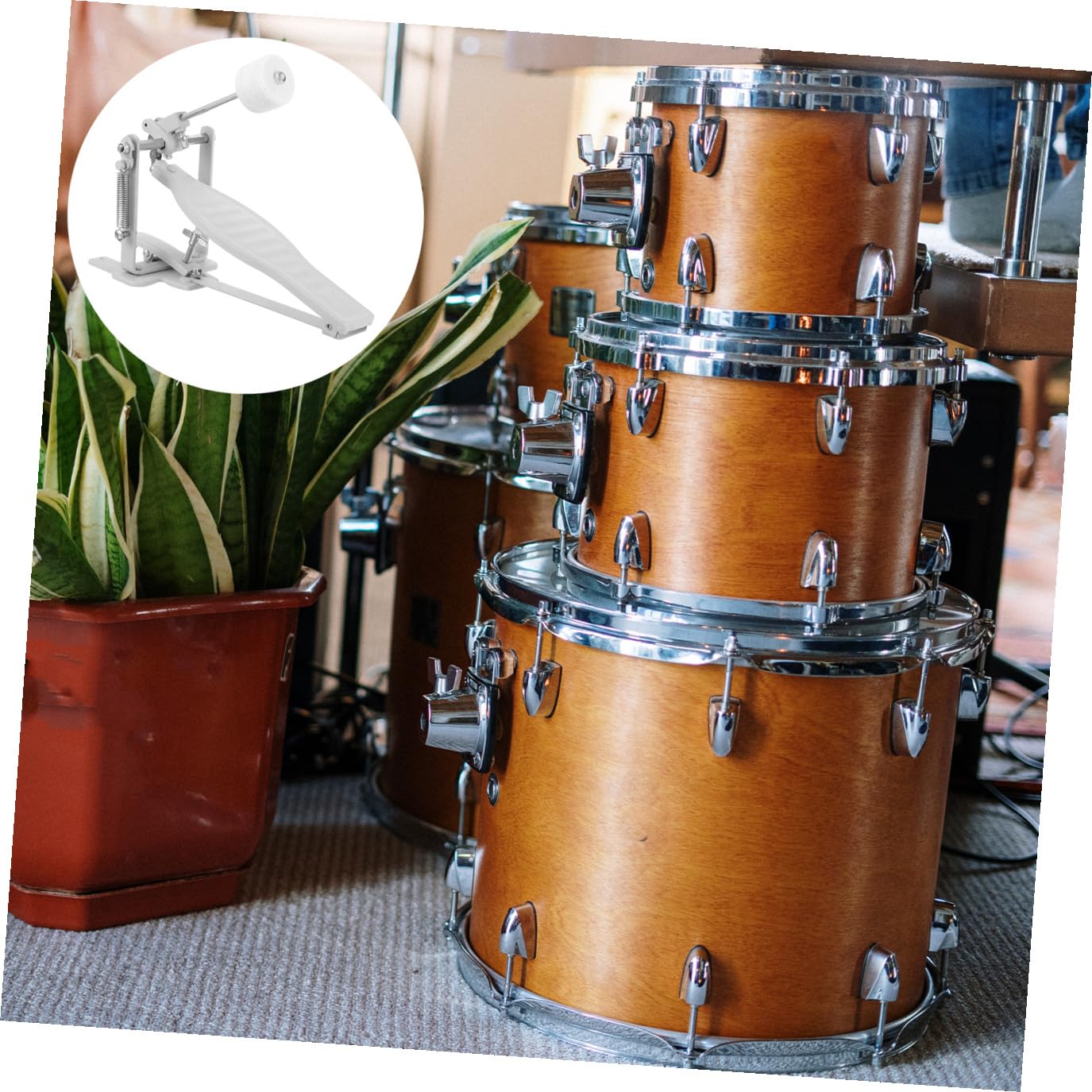 Healeved Pedale Grancassa Singolo per Batteria Accessorio Pedale per Batteria Professionale per Principianti Accessorio di Ricambio Durevole per Strumenti a Percussione per Batteristi