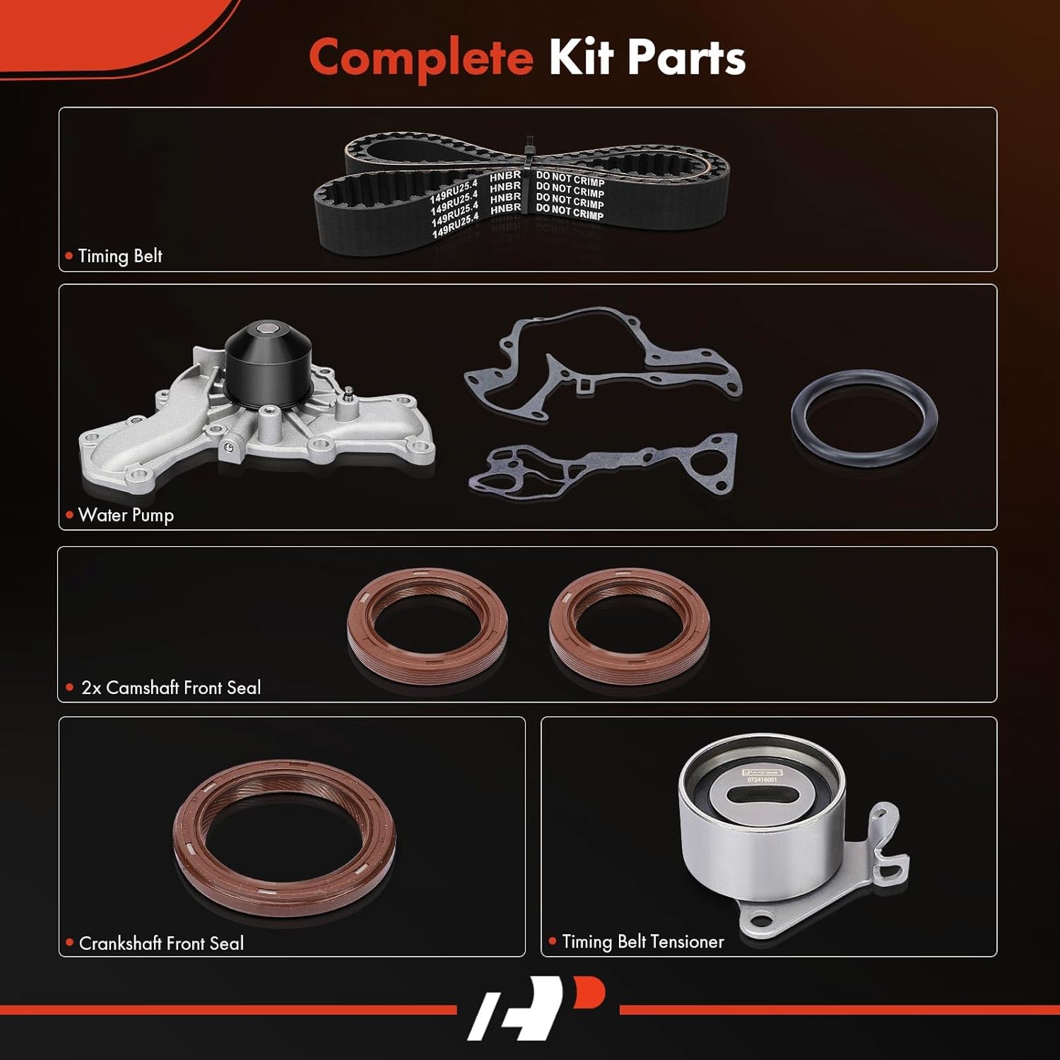 A-Premium Engine Timing Belt Kit with Water Pump Compatible with Hyundai Sonata & Dodge Grand Caravan, Mini Ram, Daytona, Spirit & Chrysler Town & Country & Mitsubishi Galant & Plymouth Acclaim
