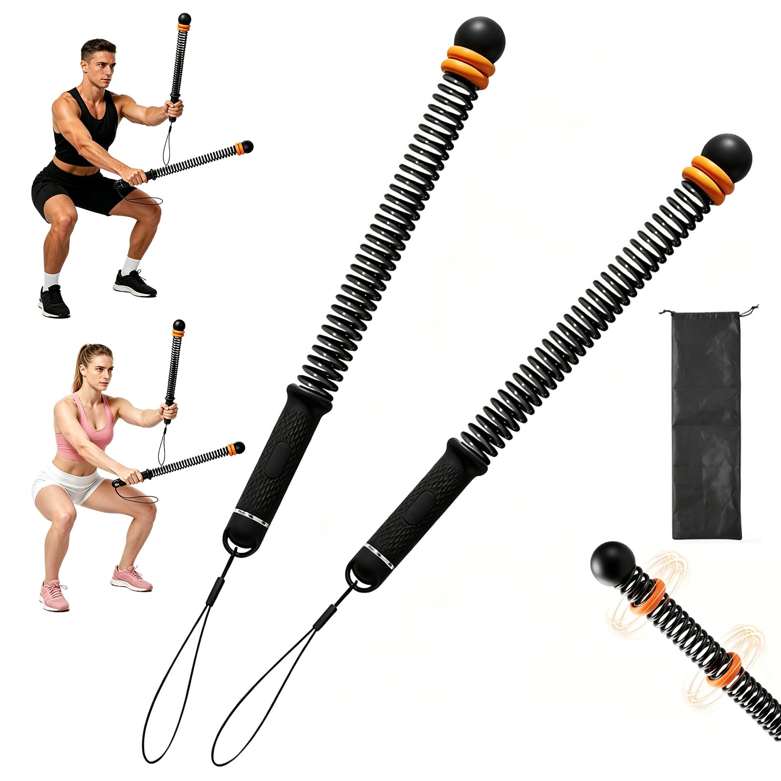 2PCS Adjustable Weight Portable Ropeless Battle Ropes