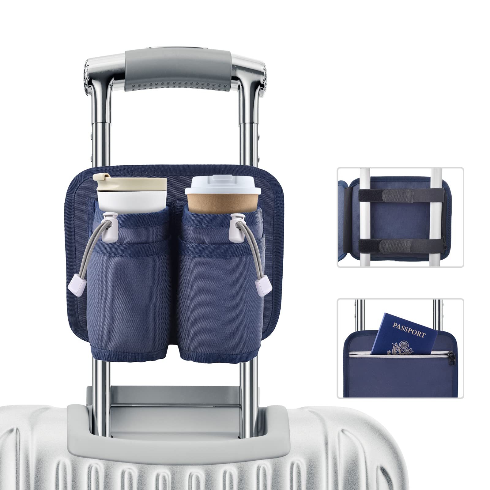 Eloptop Luggage Cup Holder Travel Cup Holder with Upgraded Adjustable