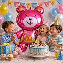 Fun Affairs 3D Pink Teddy Bear Foil Balloon (35 x 20 Inch) – Cute Cartoon Bear Balloon for Girls Birthday Party, Baby Shower Decoration, Reusable Helium & Air Fill Balloon, 1 Pc gallery image