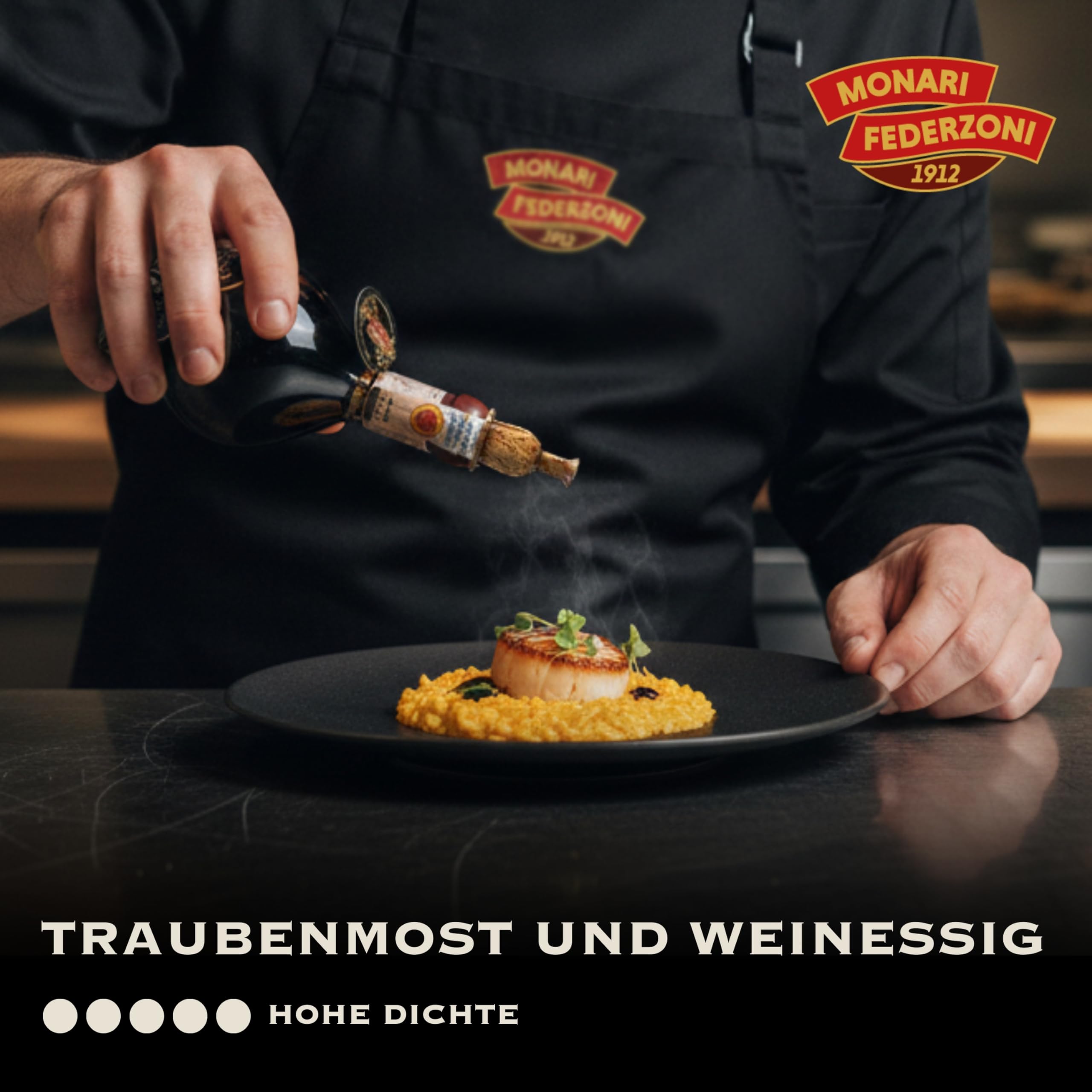Monari Federzoni Balsamico Essig aus Modena DOP, 12 Jahre alt, traditionelles Produkt nur mit gekochtem Traubenmost – inklusive praktischem Spender – Schachtel mit 100 ml