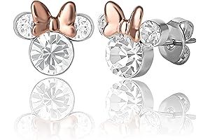 Minnie Mouse Birthstone Stud Earrings