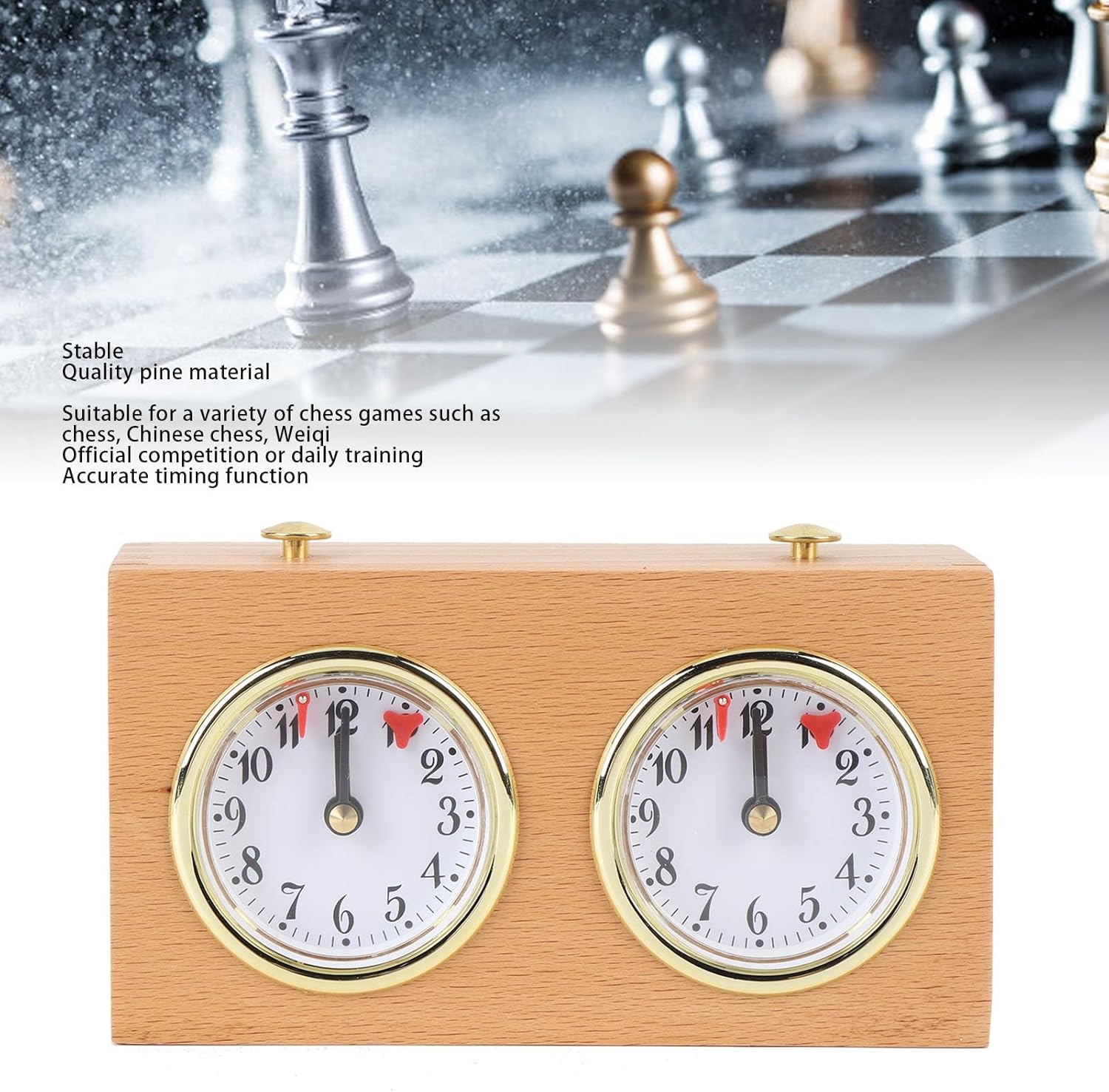 Chess Clock, Classical Retro Analog Chess Timer, Professional Chess Clock Game Timer Wind Up Mechanical Chess Timers for Chinese Chess, International Chess