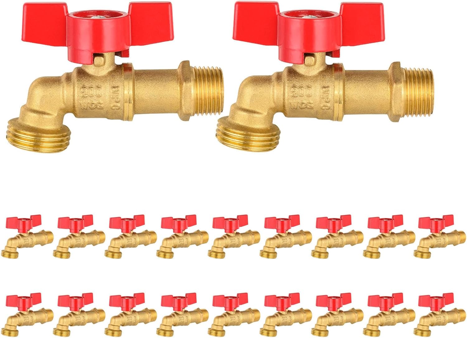 2 Pcs Seelink Hose Bibb Valve, 3/4" MIP x 3/4" MHT Brass Long Plumbing Fitting, for Garden, Boiler and External Water Service