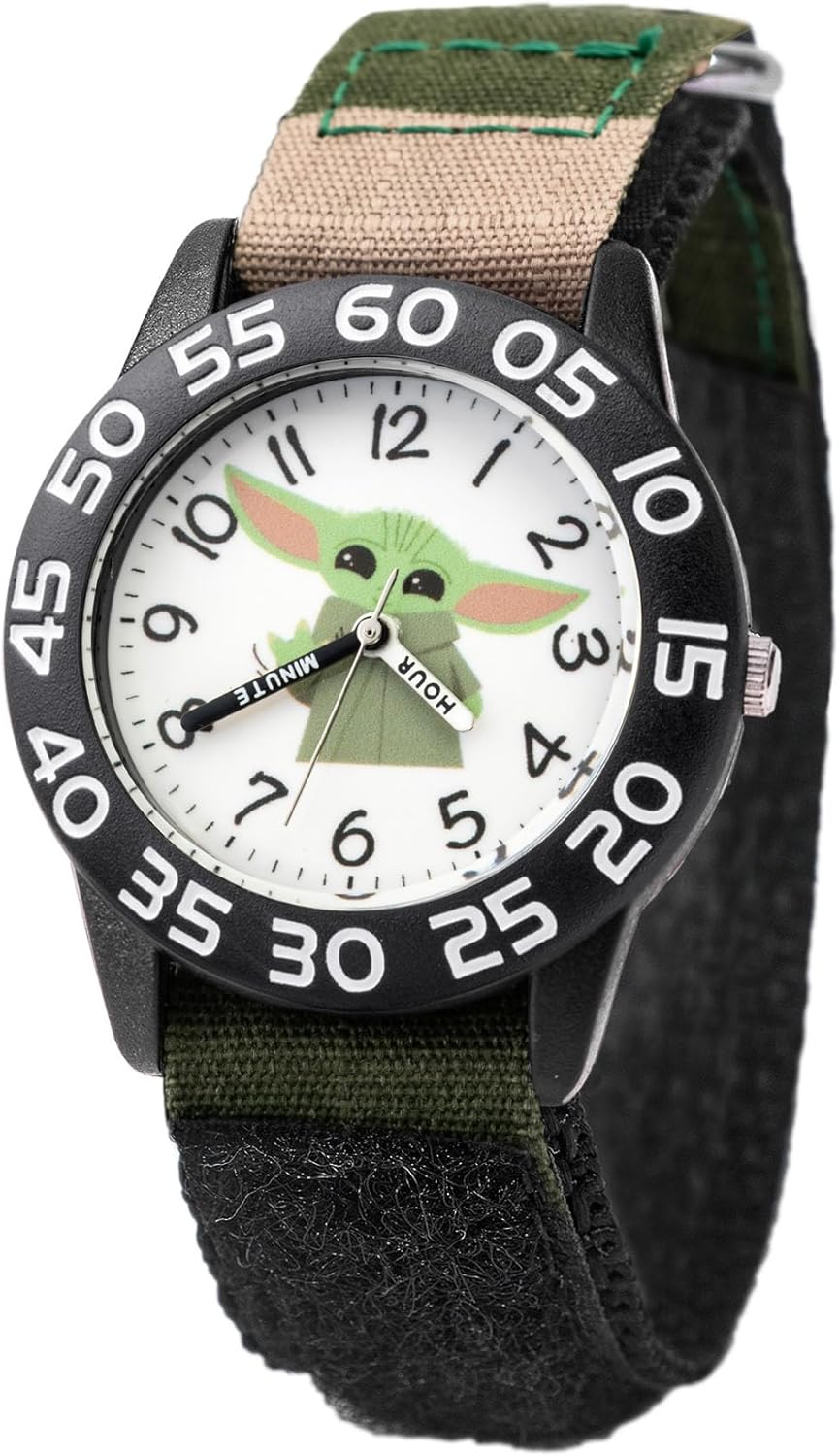 STAR WARS Kids' Plastic Time Teacher Watch, Analog Quartz Nylon Strap Watch