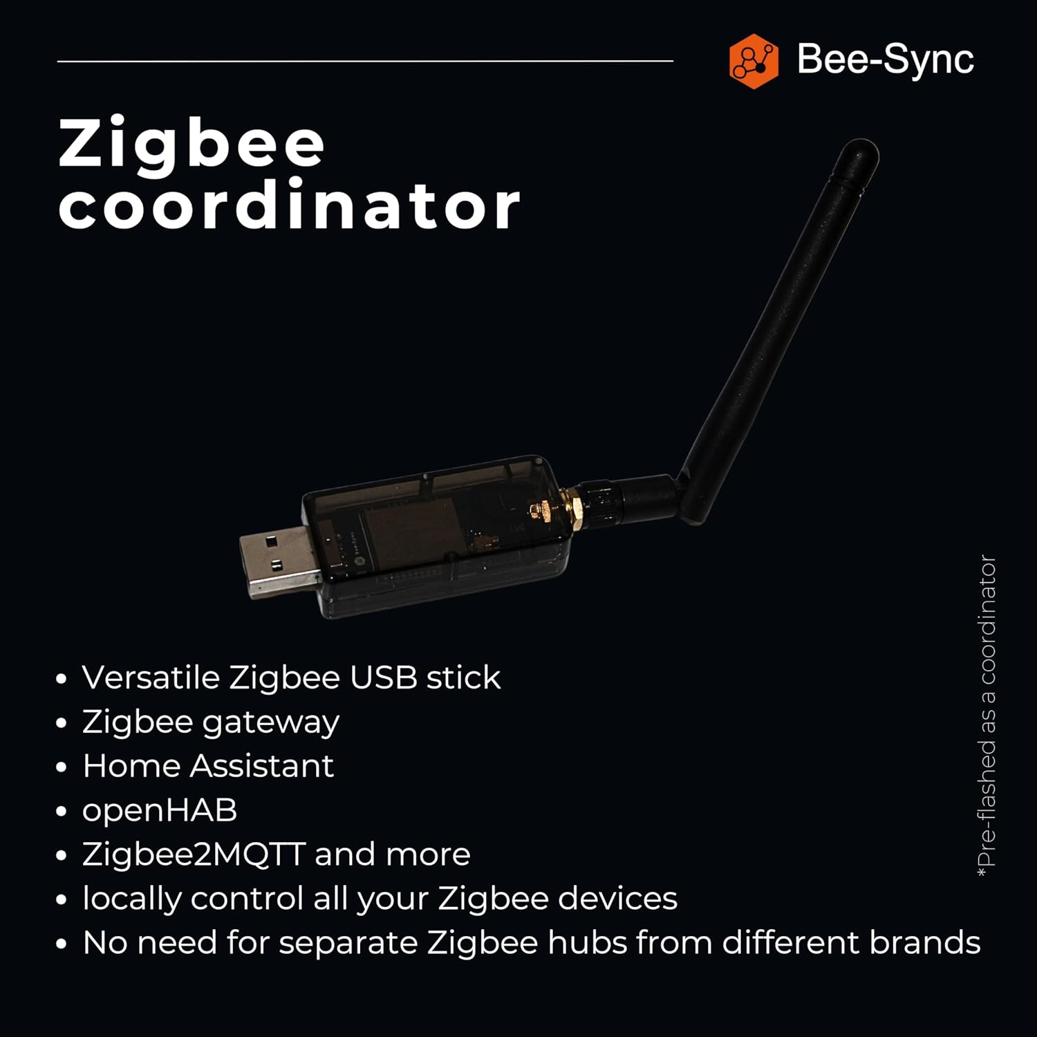 Zigbee 3.0 USB Dongle Plus Gateway, Universal Zigbee USB Gateway with Antenna for Home Assistant, Smart Home, Open HAB etc, Wireless Zigbee 3.0 USB Adapter(1 Pack)