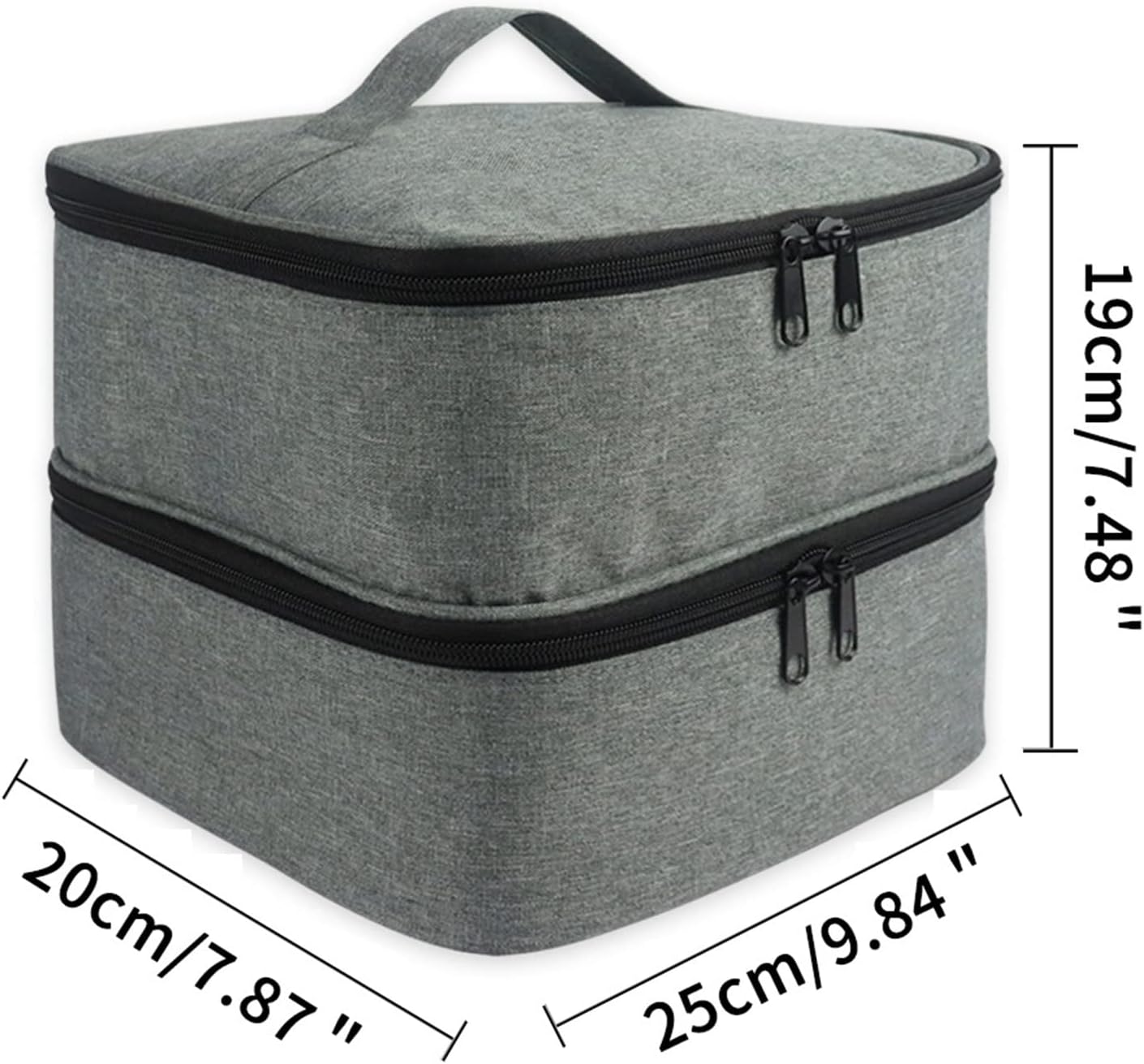 Storage Bag Nail Polish Carrying Case Holds 30 Bottles Double Layer Nail Polish Storage Organizer Travel Case Bag for Manicure Set, 20x25x19cm, Grey