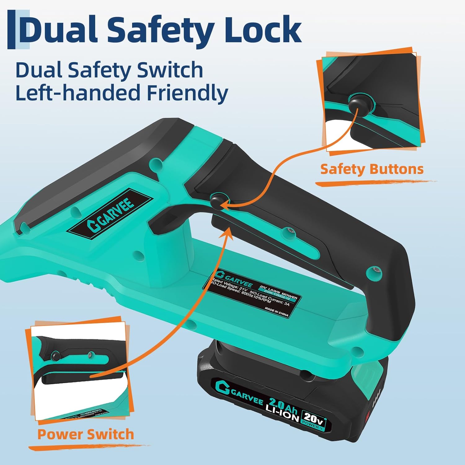 Garvee 12" Cordless Weed Wacker - String Trimmer Grass Trimmer, w/ 2 x 2.0Ah Batteries Fast Charger with Wheels, 8 pcs Spools Lines, Grass Trimmer Battery Powered Eater String