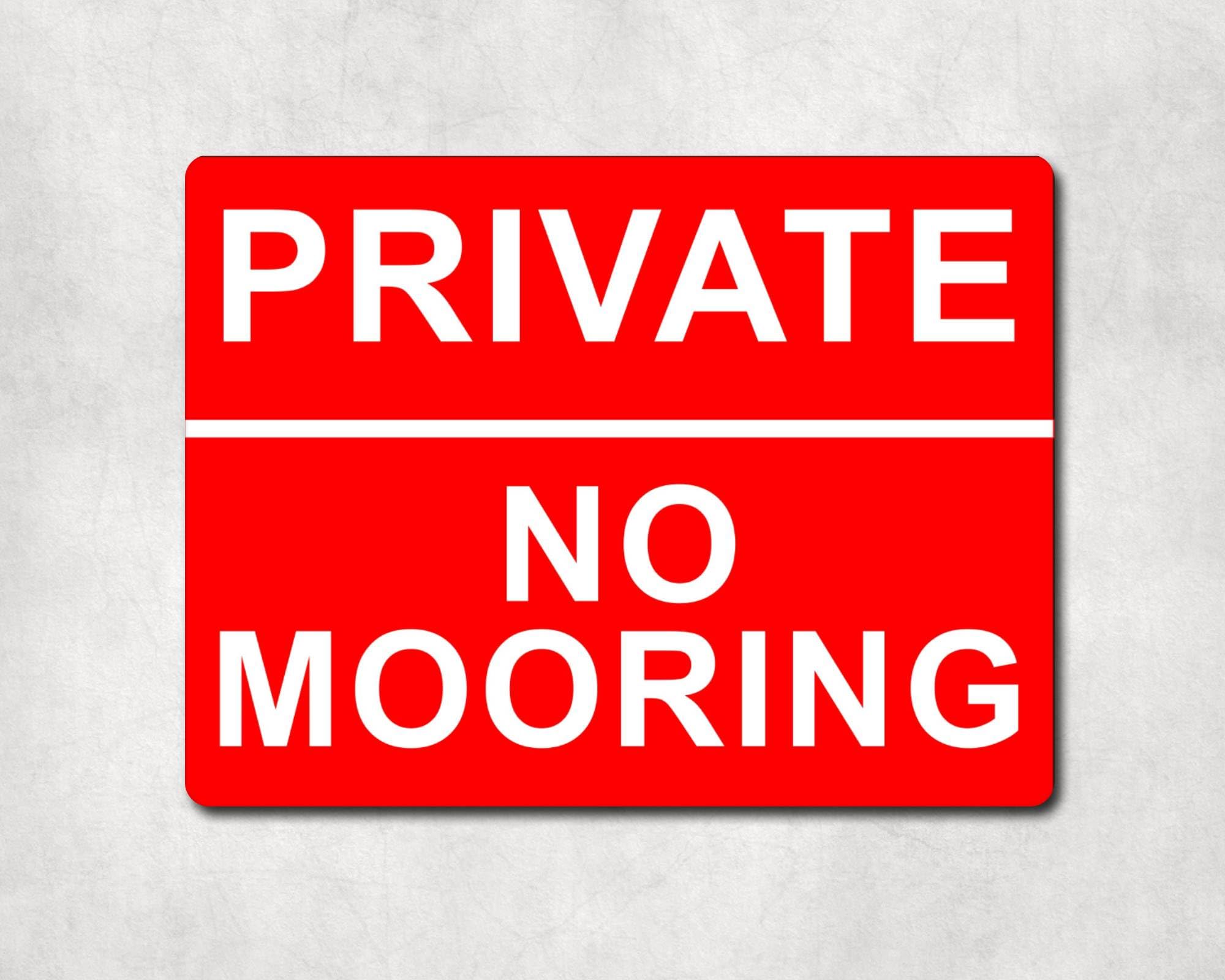 Decalarama Boating Metal Sign Gift – Private No Mooring - Family Fun Home Canal Boat Narrowboat Novelty Aluminium Present