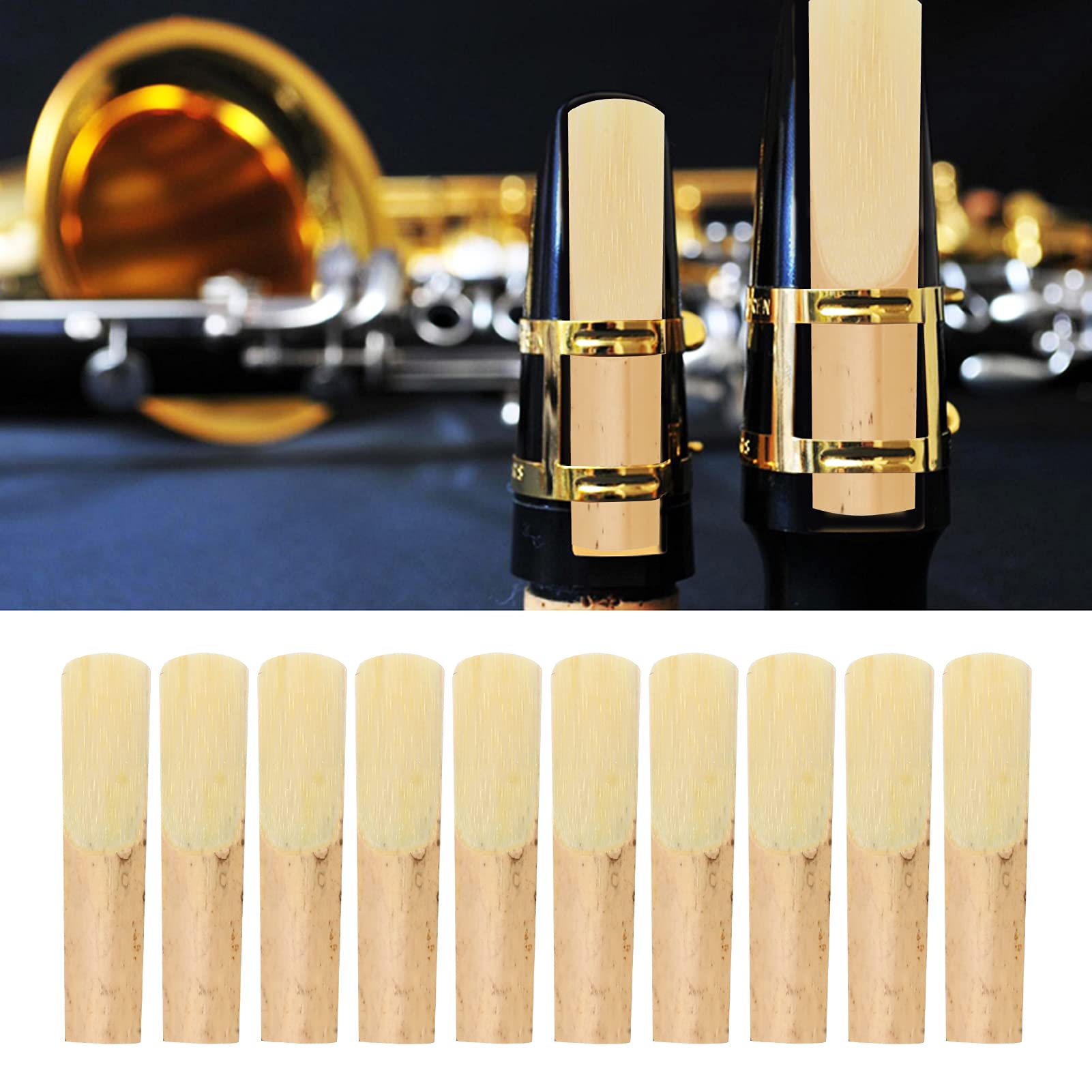 Alto Saxophone Bamboo Reeds with Protective Cover, Musical Instrument Replacement for Sax Parts & Accessories