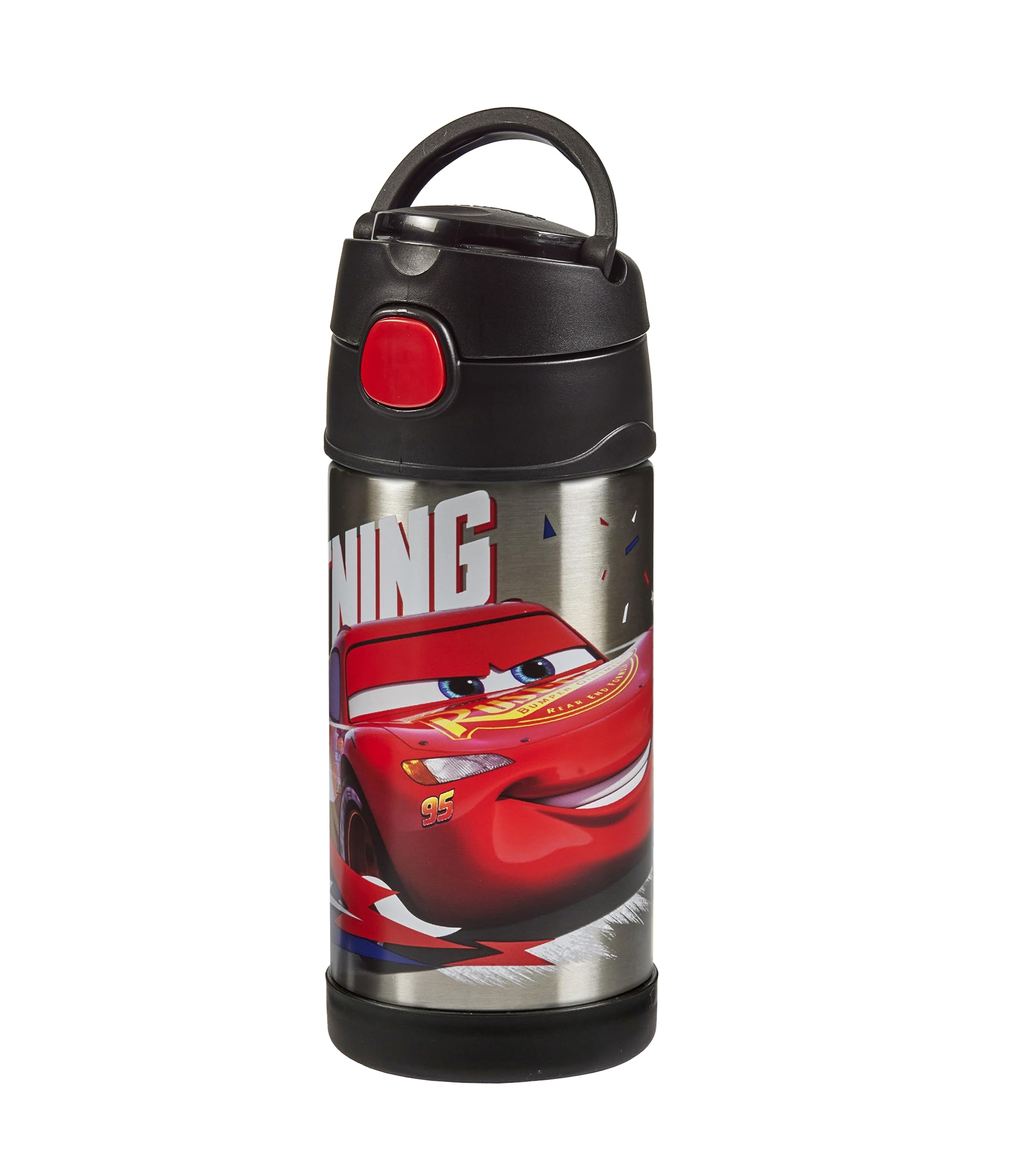 Thermos, Disney Cars Water Bottle (355ml), BPA Free, Stainless Steel, Spill Proof, Pop-Up Straw - Image 2