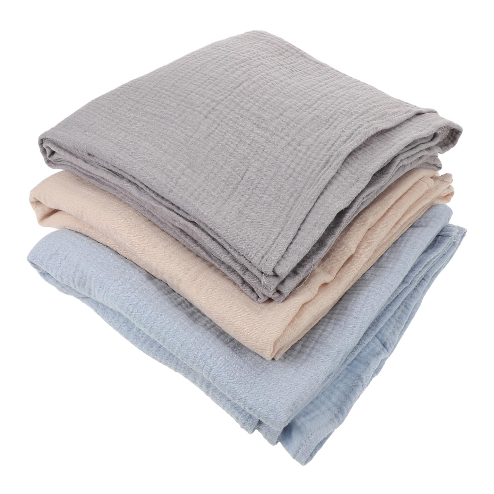 FRCOLOR 3 Pezzi Coperta Mussola per Ragazzo Ragazza Swaddle Wrap e Traspirante Dimensioni Generose Colori Calmi e Unisex per Sonno Sicuro e Comfort Nursery